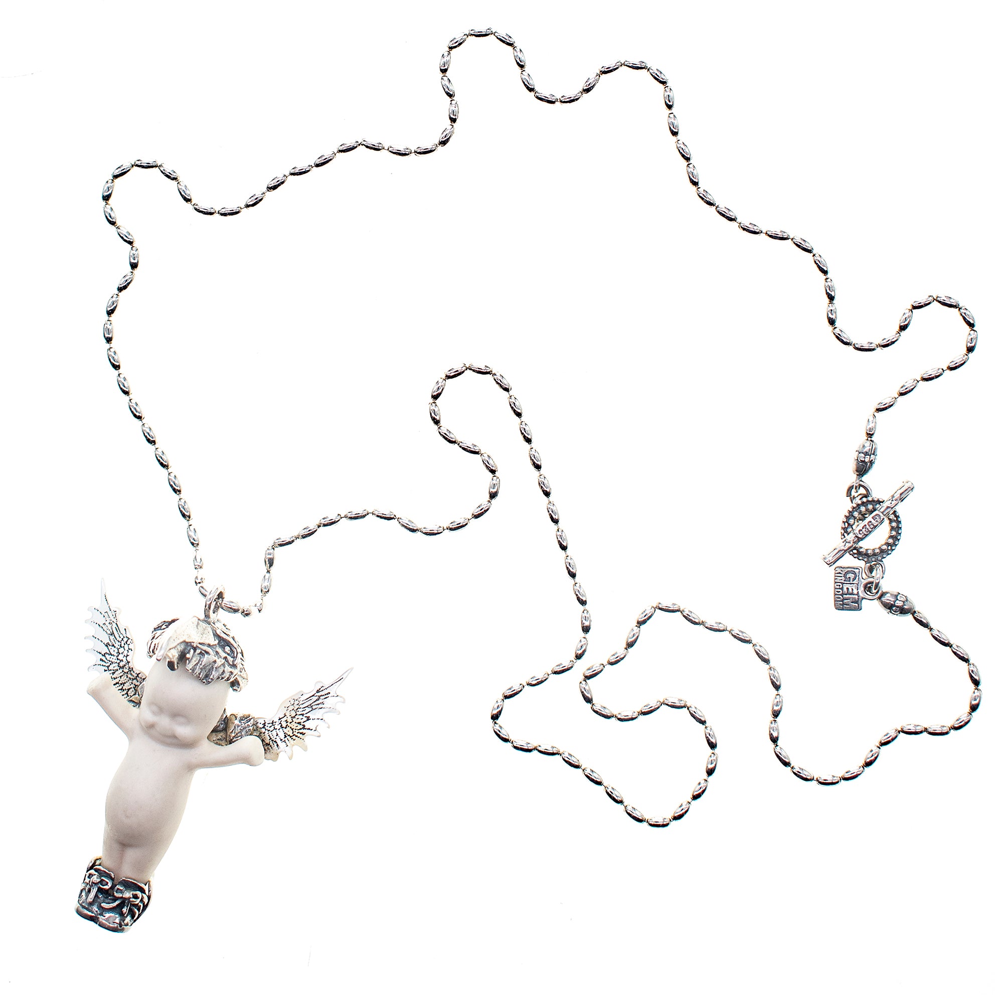 "Phoenix" Ketting Wit En Zilver