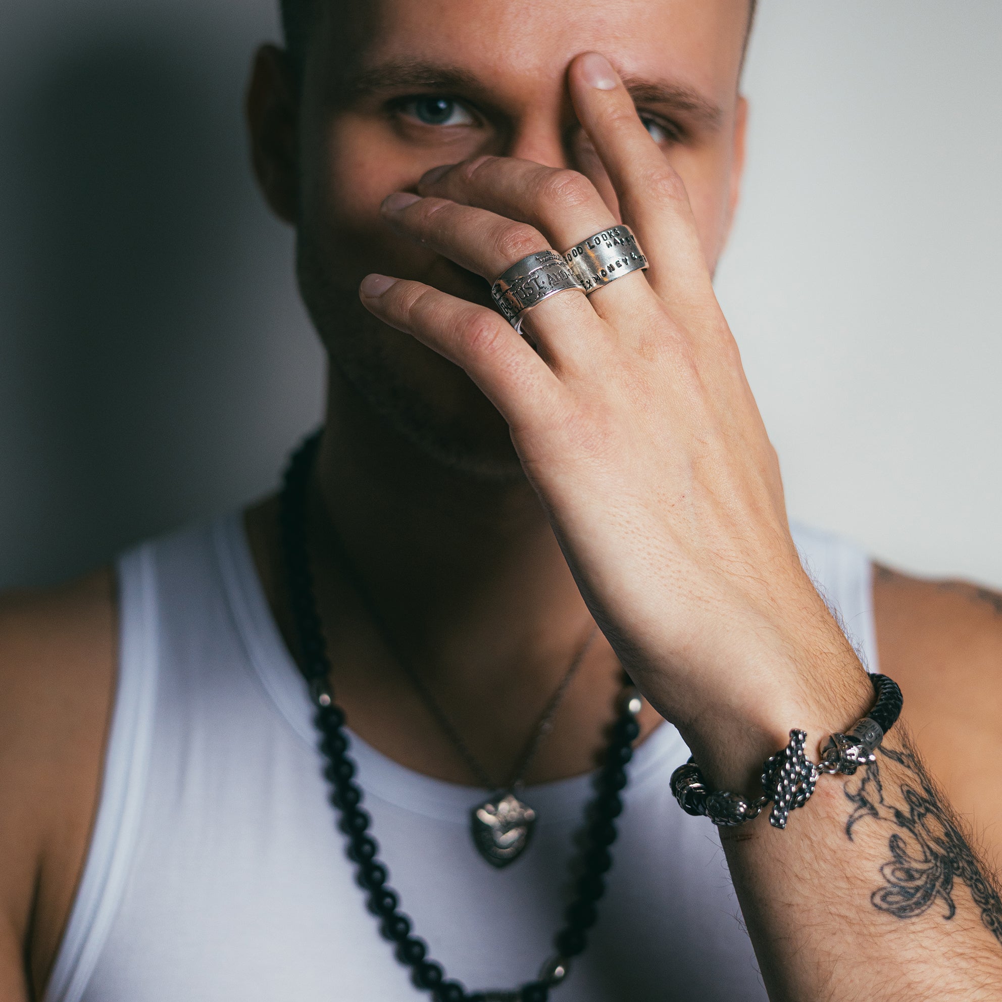 Rebel Rebel Herenarmband Leer
