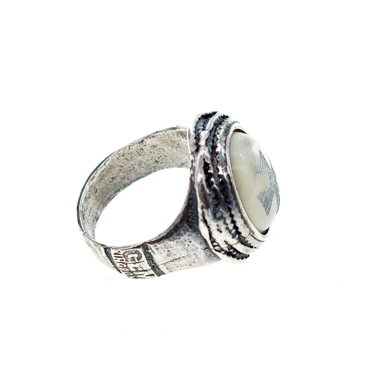 White Maltese Cross Ring – Sterling Silver – Gem Kingdom
