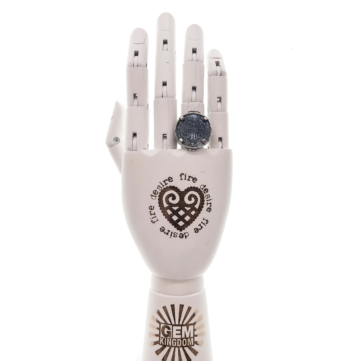 Black Saint Benedicte Medallion Ring – Sterling Silver – Gem Kingdom
