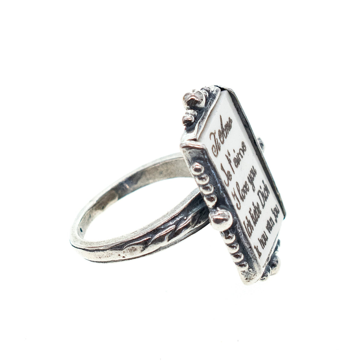 Love Letter Ring Wit – Sterling Zilver – Gem Kingdom