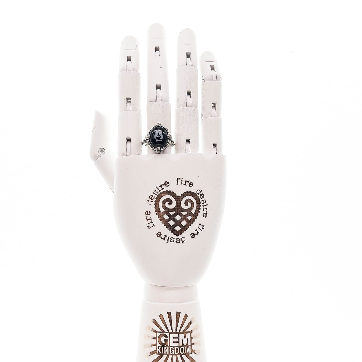 Vlam Ring Zwart – Sterling Zilver – Gem Kingdom
