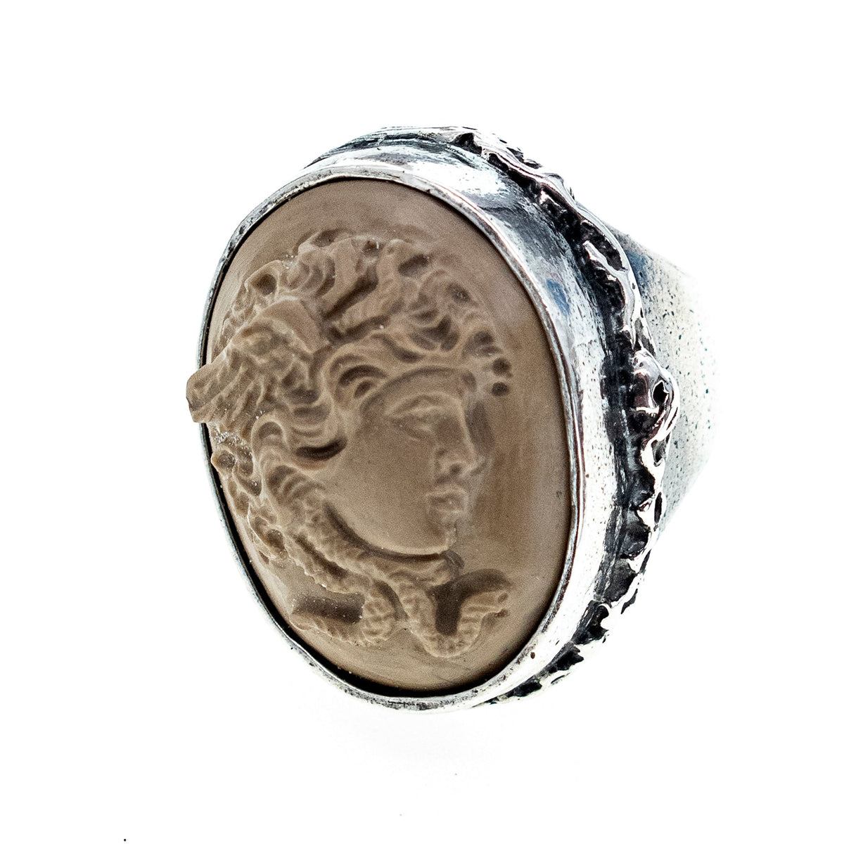 Lavasteen Medusa Ring – Sterling Zilver – Gem Kingdom