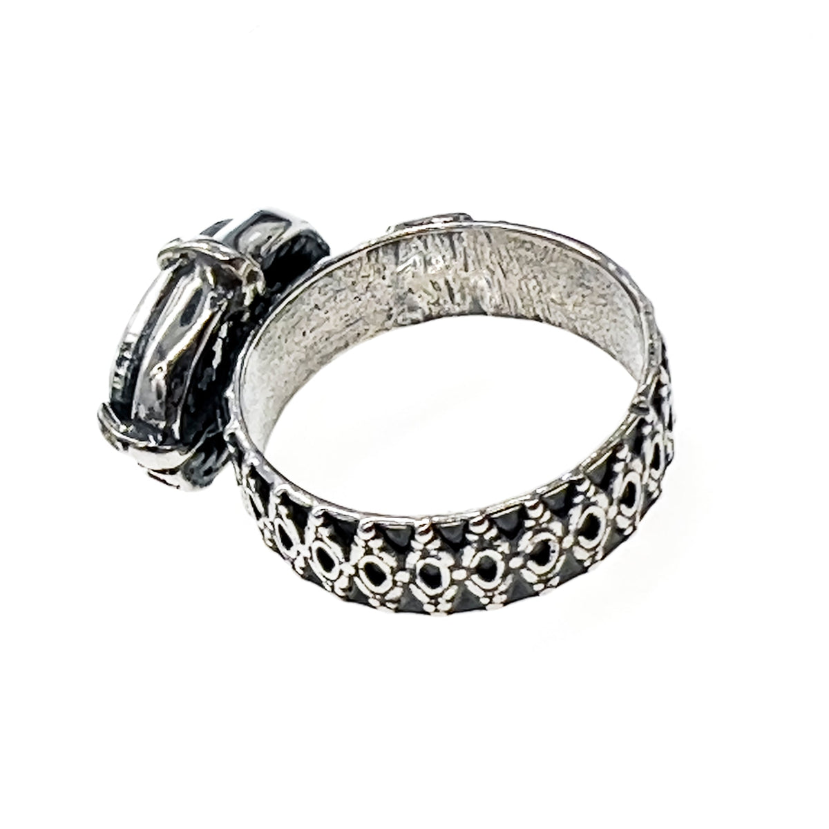 Black Intaglio Ring – Sterling Silver – Gem Kingdom