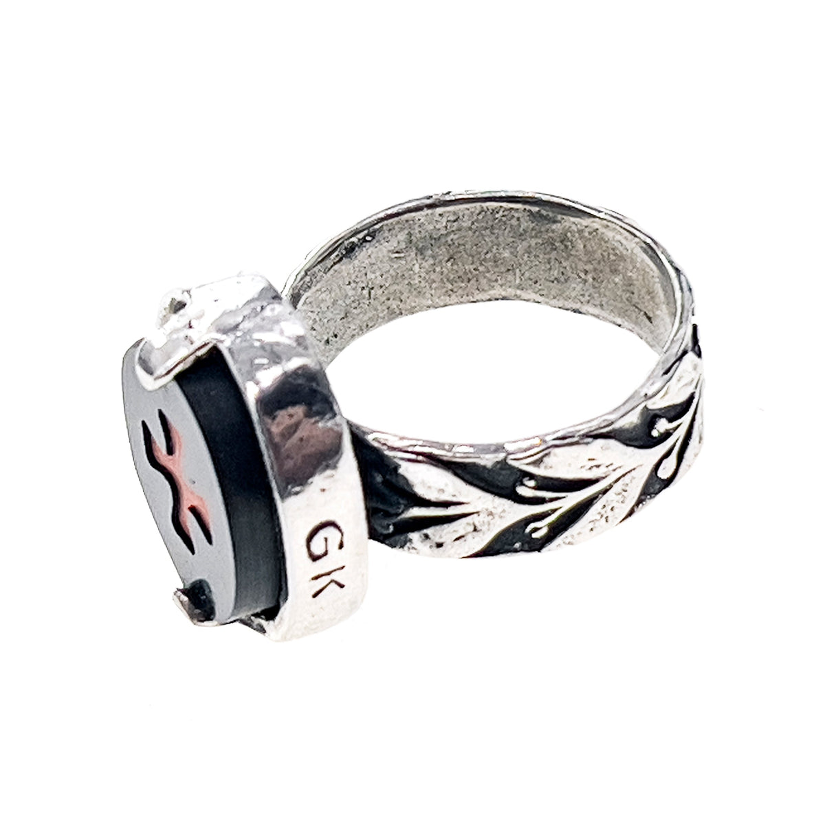 Rode Kruis Ring Zwart – Sterling Zilver – Gem Kingdom
