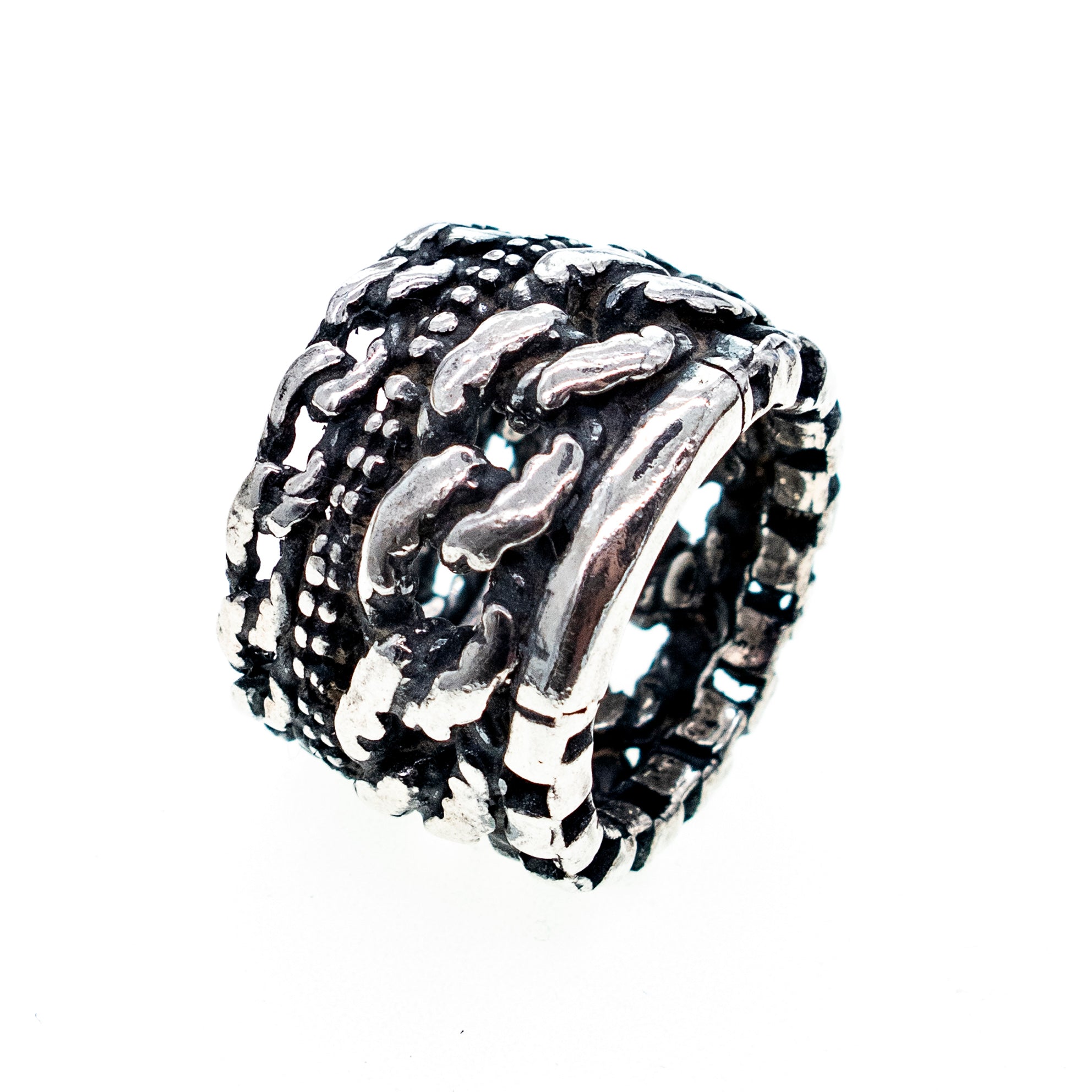 Solid Stacked Ring – Sterling Silver – Gem Kingdom