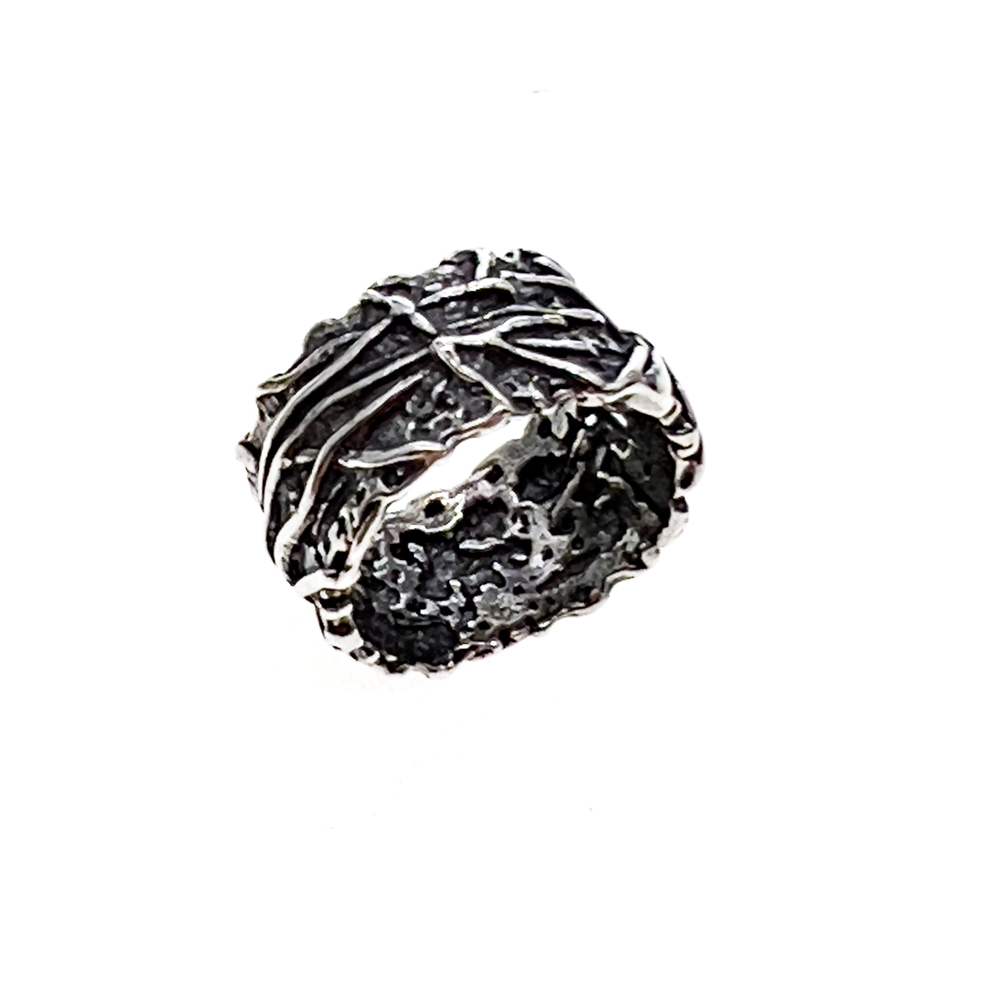 Rebel Rebel Textured Band Ring – Sterling Silver – Gem Kingdom
