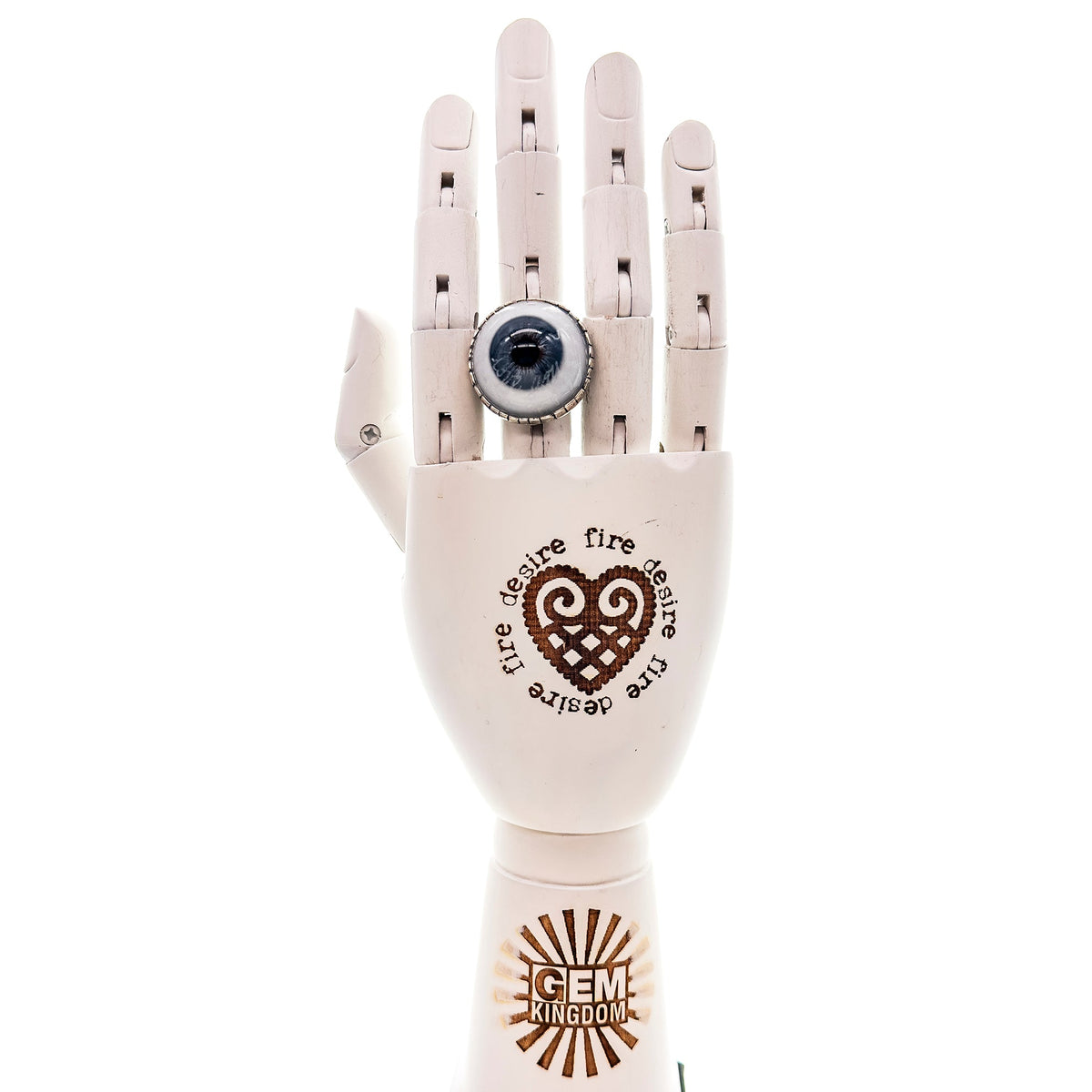 Eye Love You Hand-Painted Eye Ring Blue – Sterling Silver – Gem Kingdom