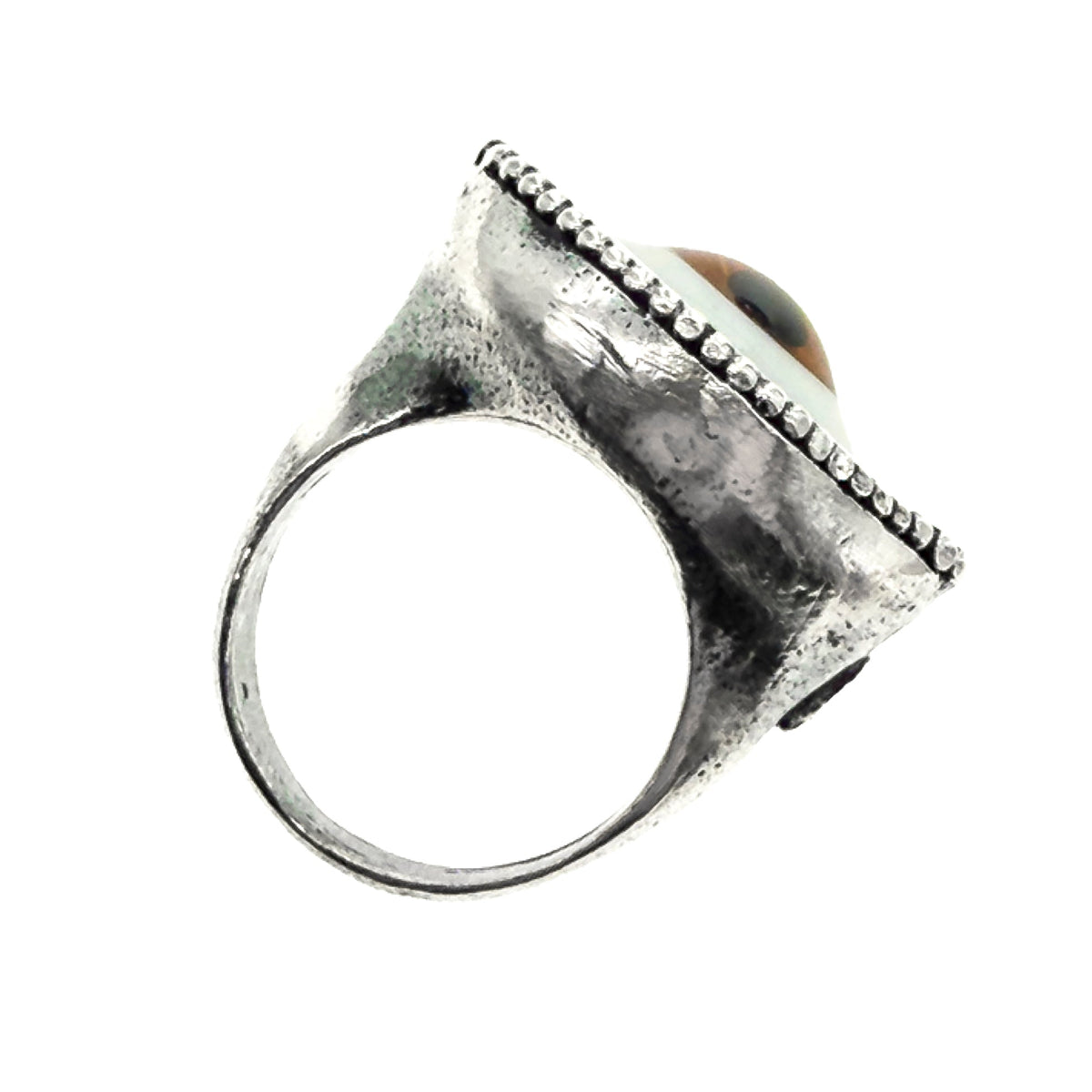 Medium Brown Eye Love You Ring – Sterling Silver – Gem Kingdom