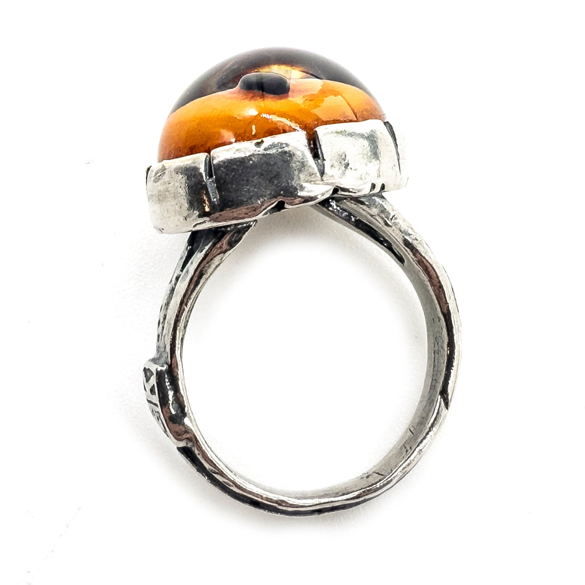 Eye Love You Eye Ring Orange – Sterling Silver – Gem Kingdom