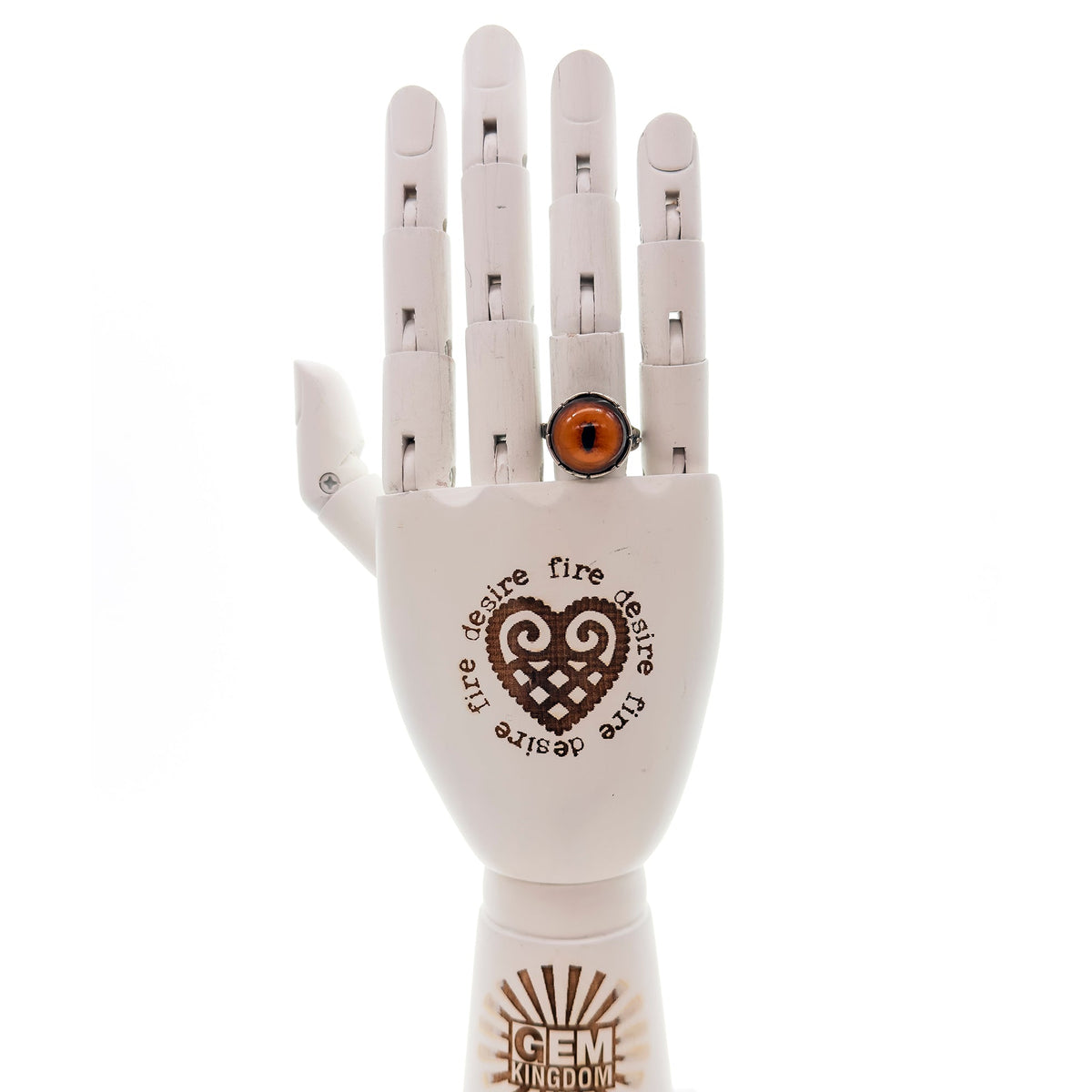 Eye Love You Eye Ring Orange – Sterling Silver – Gem Kingdom