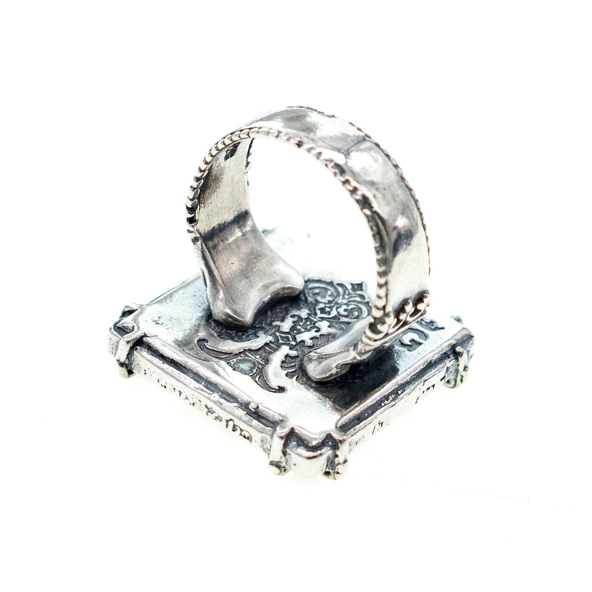 Zwart-Witte Stippen Ring – Sterling Zilver – Gem Kingdom