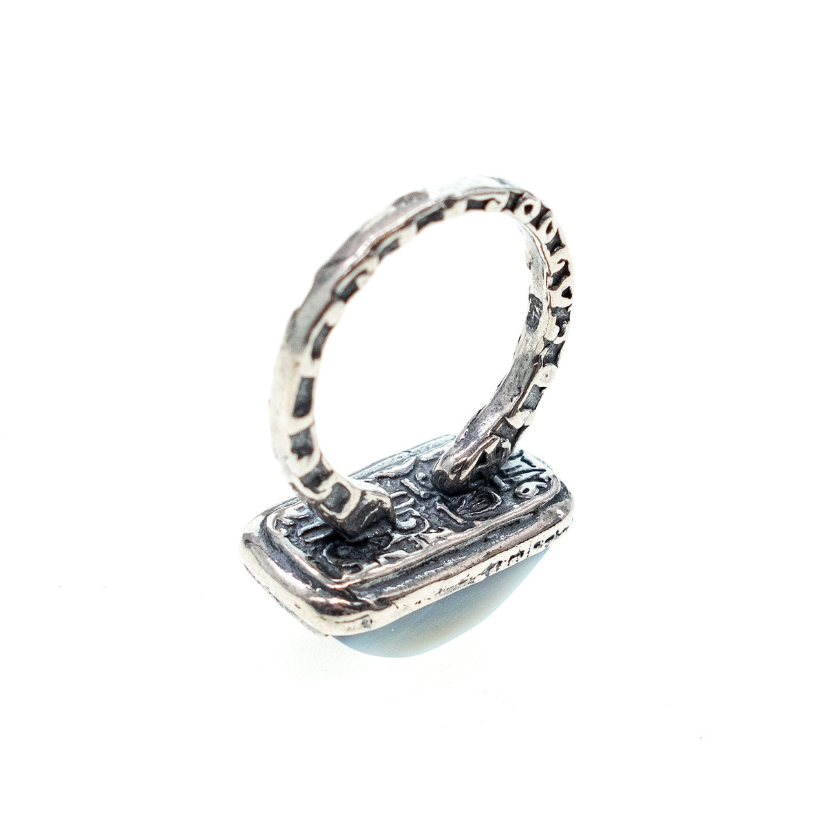Zwart-Witte Streep Ring – Sterling Zilver – Gem Kingdom