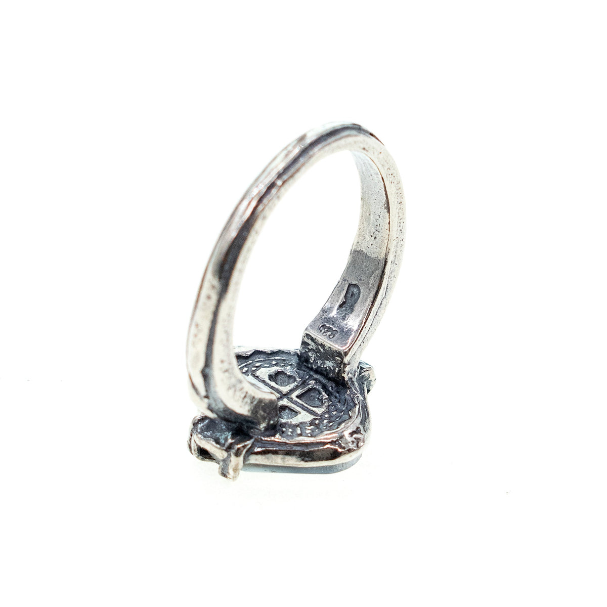 Zwart-Witte Ruitvormige Ring – Sterling Zilver – Gem Kingdom