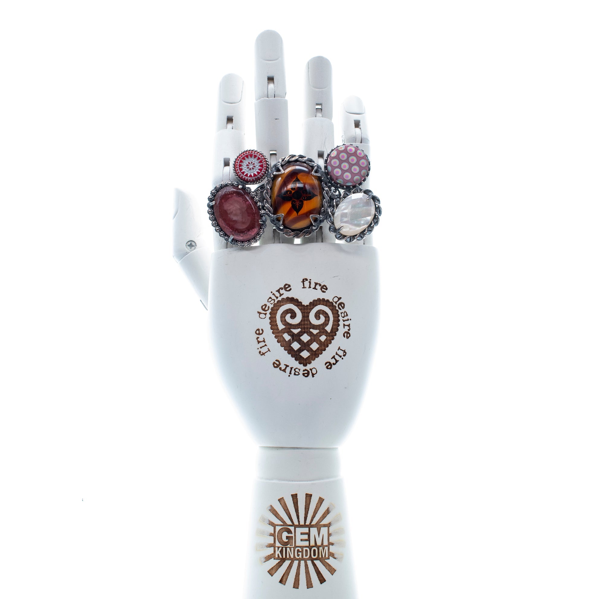 Multi Stone Cluster Ring – Sterling Silver – Gem Kingdom