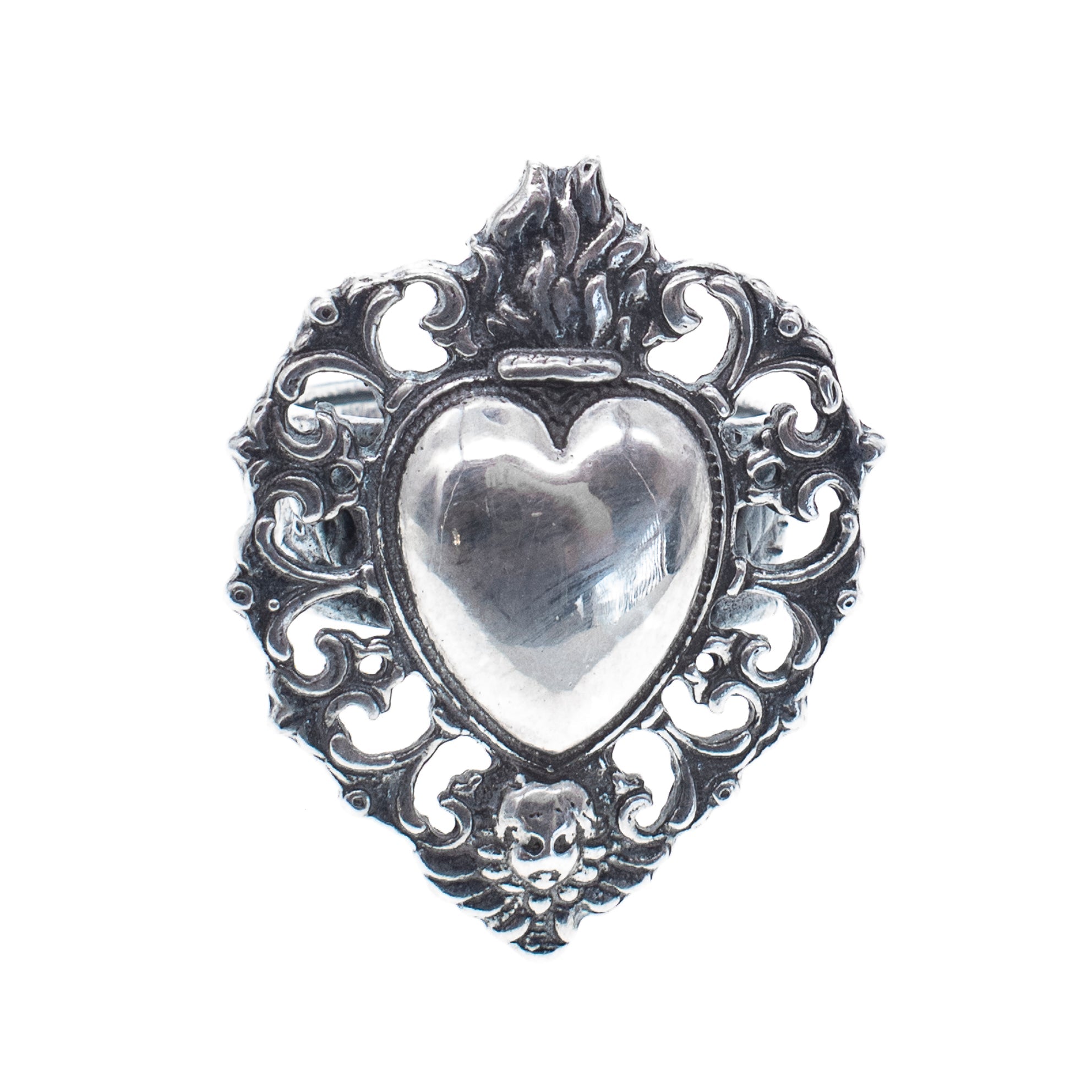 Sacred Heart Ring – Sterling Silver – Gem Kingdom