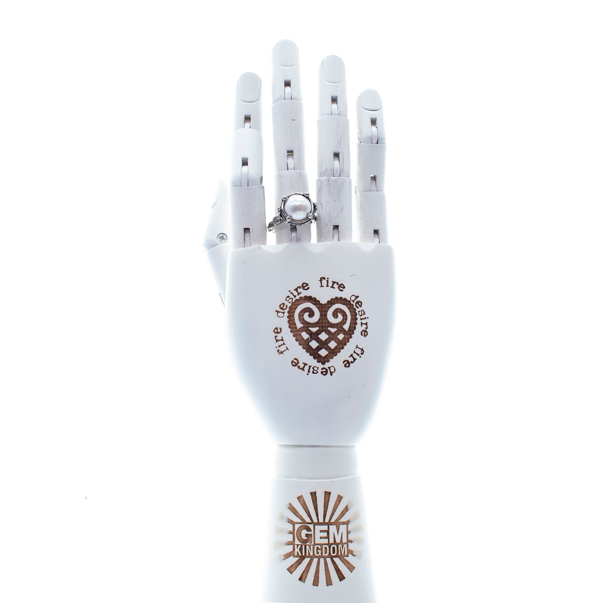 White Pearl Ring – Sterling Silver – Gem Kingdom