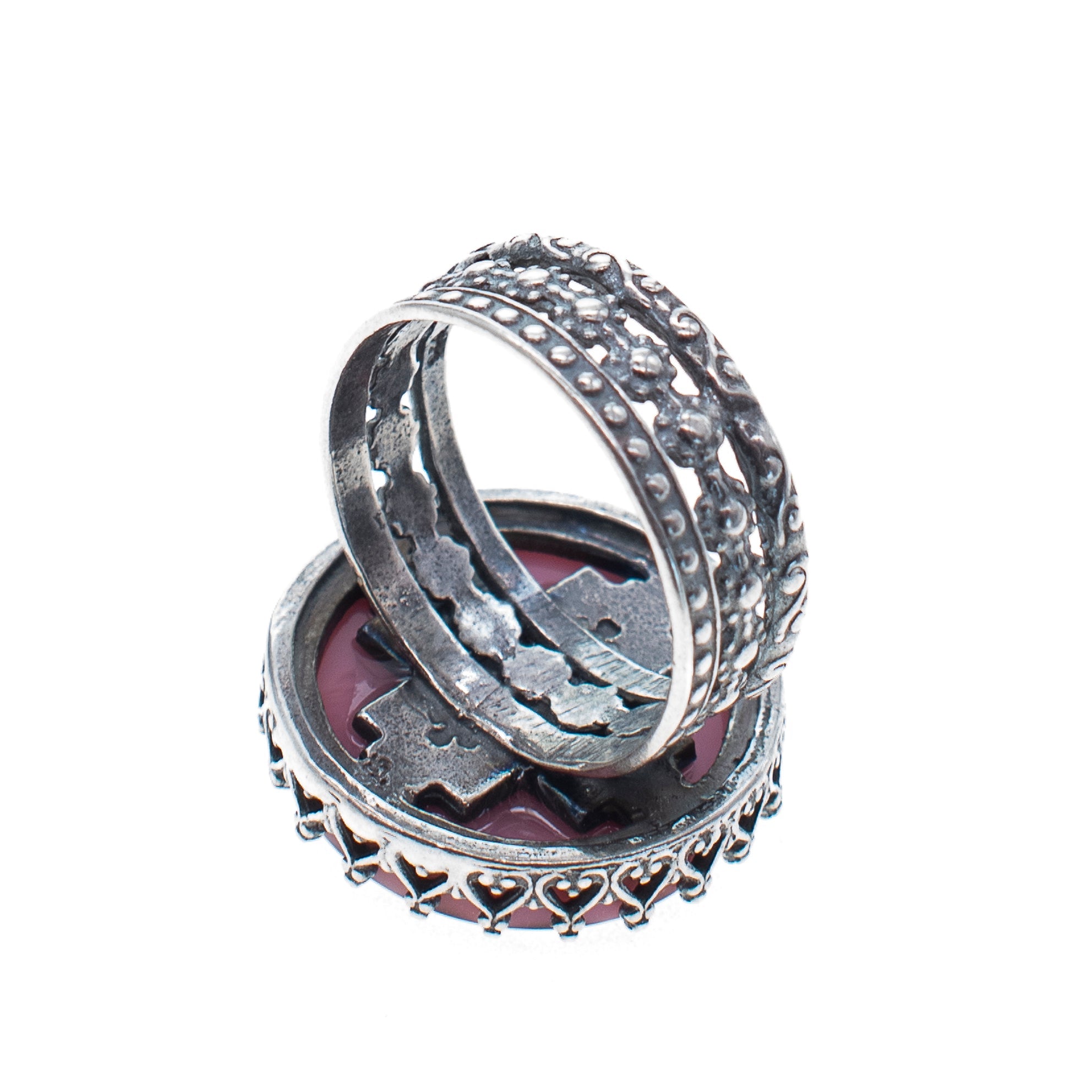 Pink Polkadot Ring – Sterling Silver – Gem Kingdom