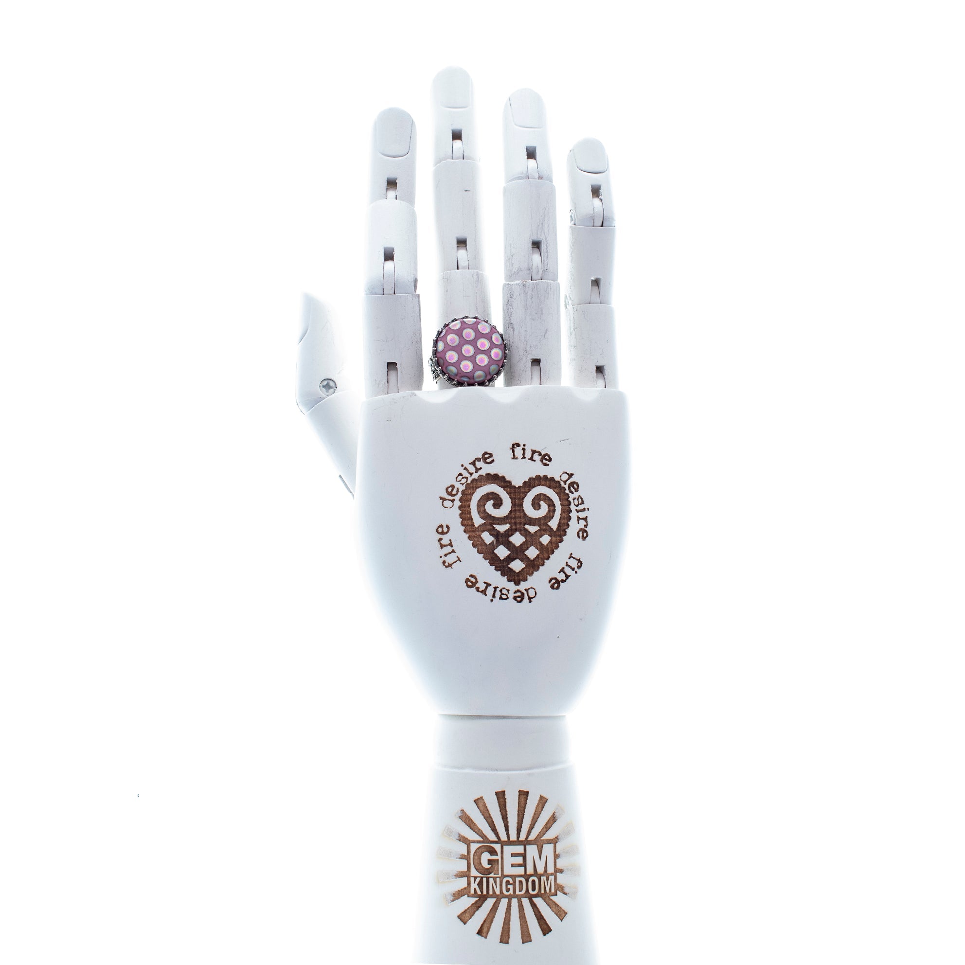 Pink Polkadot Ring – Sterling Silver – Gem Kingdom