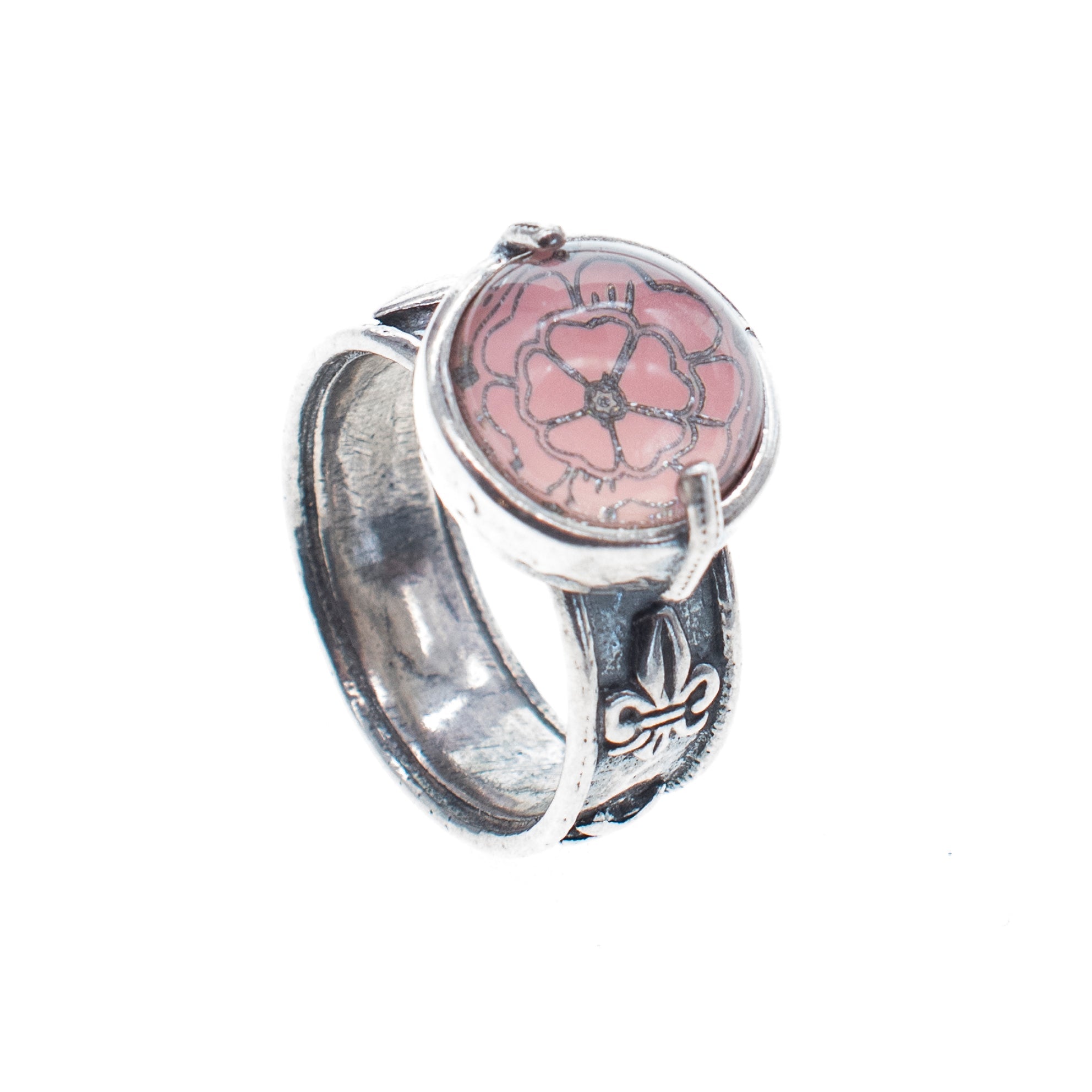 Pink Intaglio Ring – Sterling Silver – Gem Kingdom