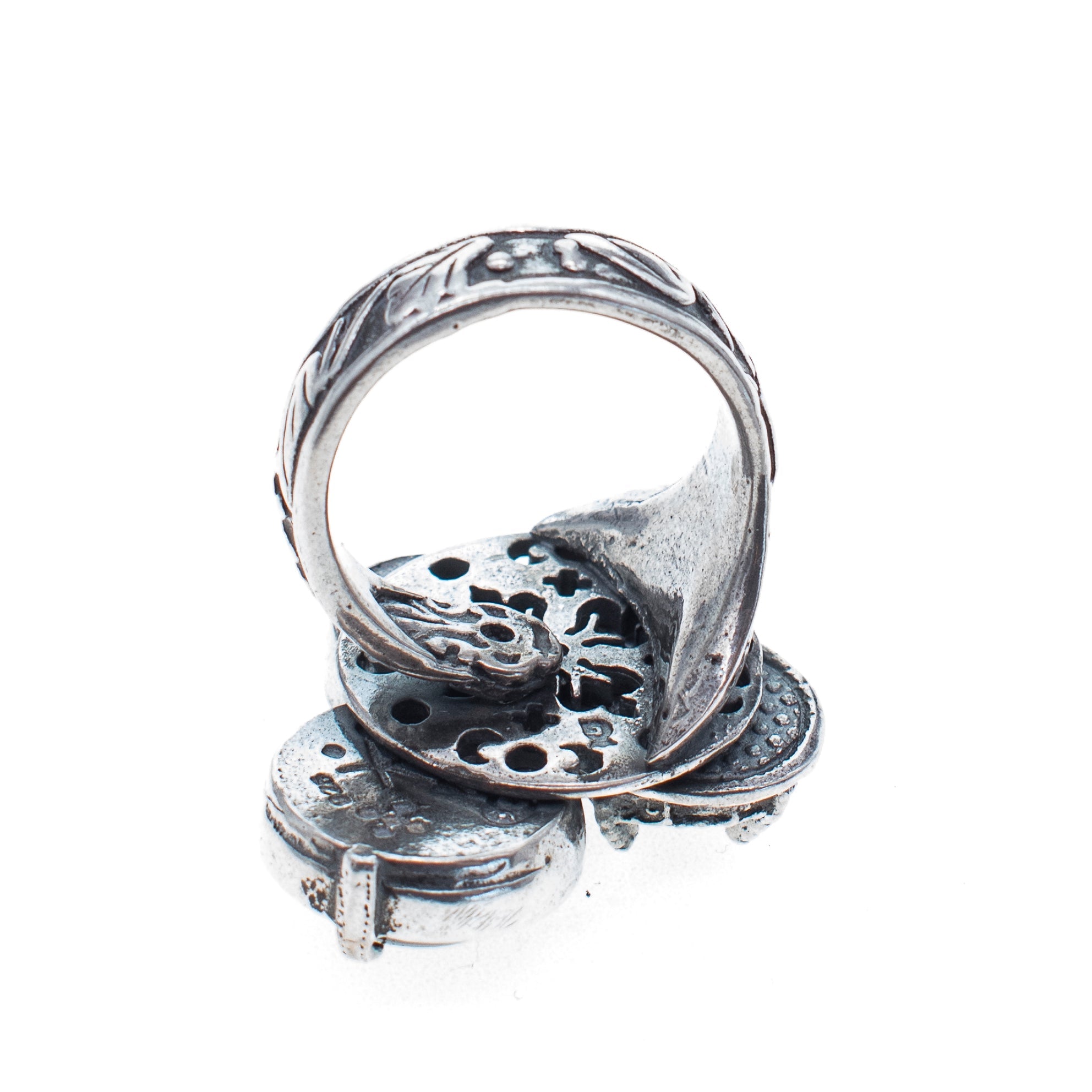 Dark Cluster Ring – Sterling Silver – Gem Kingdom