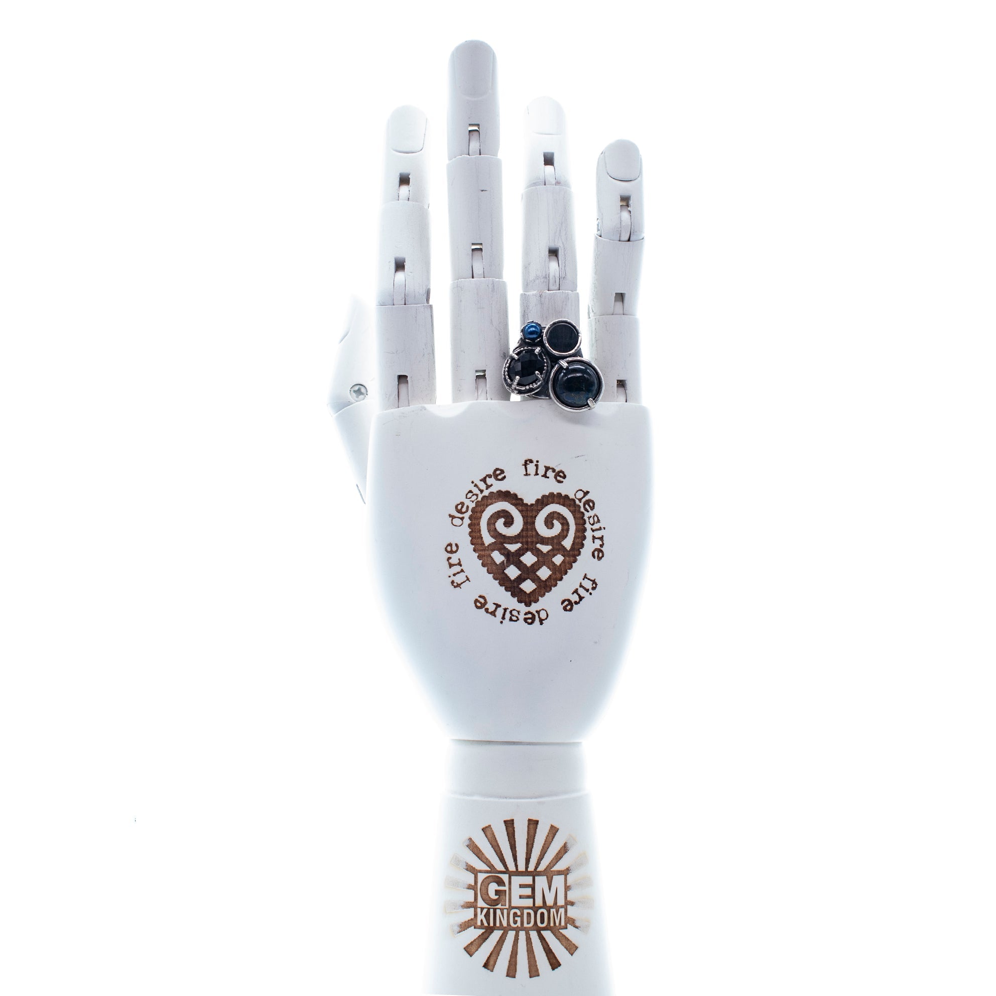 Dark Cluster Ring – Sterling Silver – Gem Kingdom
