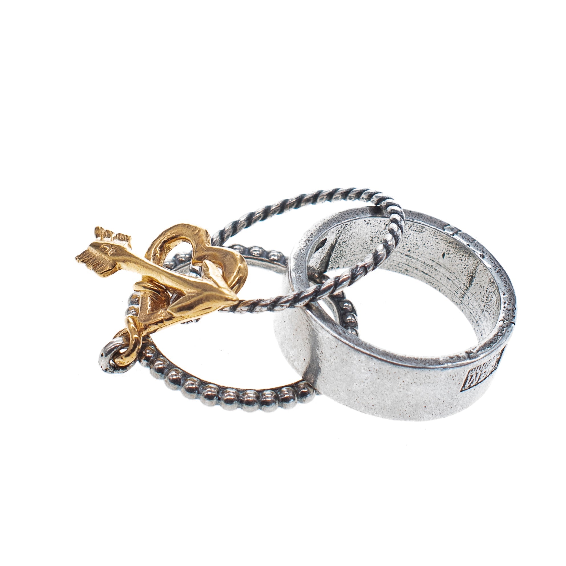 Heart And Arrow Ring Set – Sterling Silver – Gem Kingdom