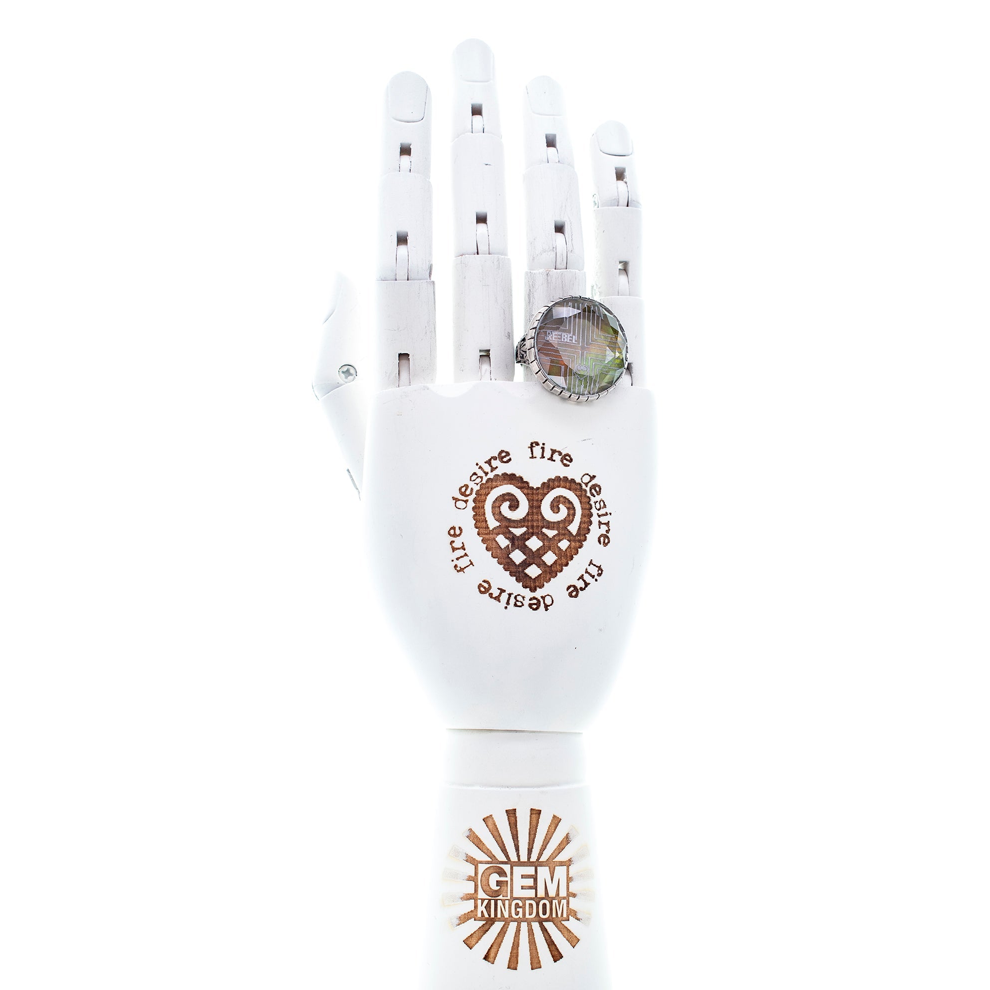 Green Crystal Ring – Sterling Silver – Gem Kingdom