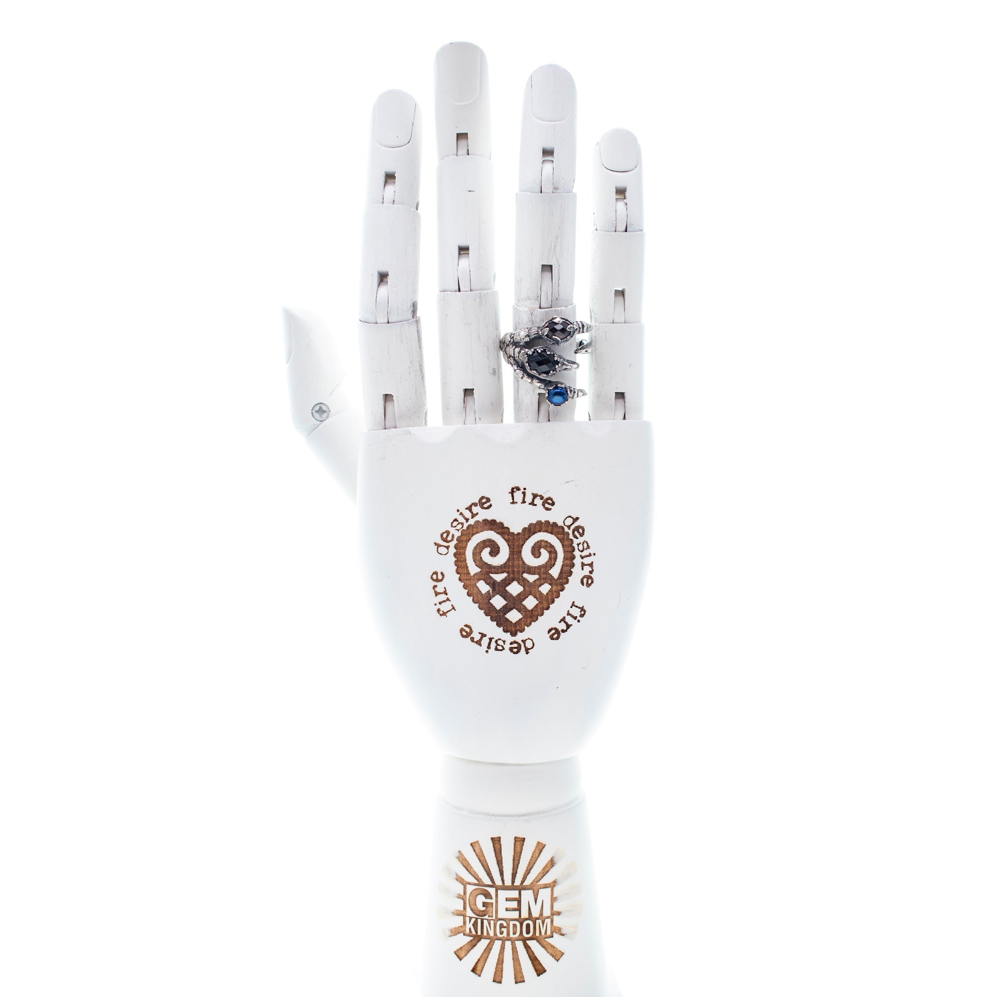 Multi-Stone Claw Ring Dark – Sterling Silver – Gem Kingdom