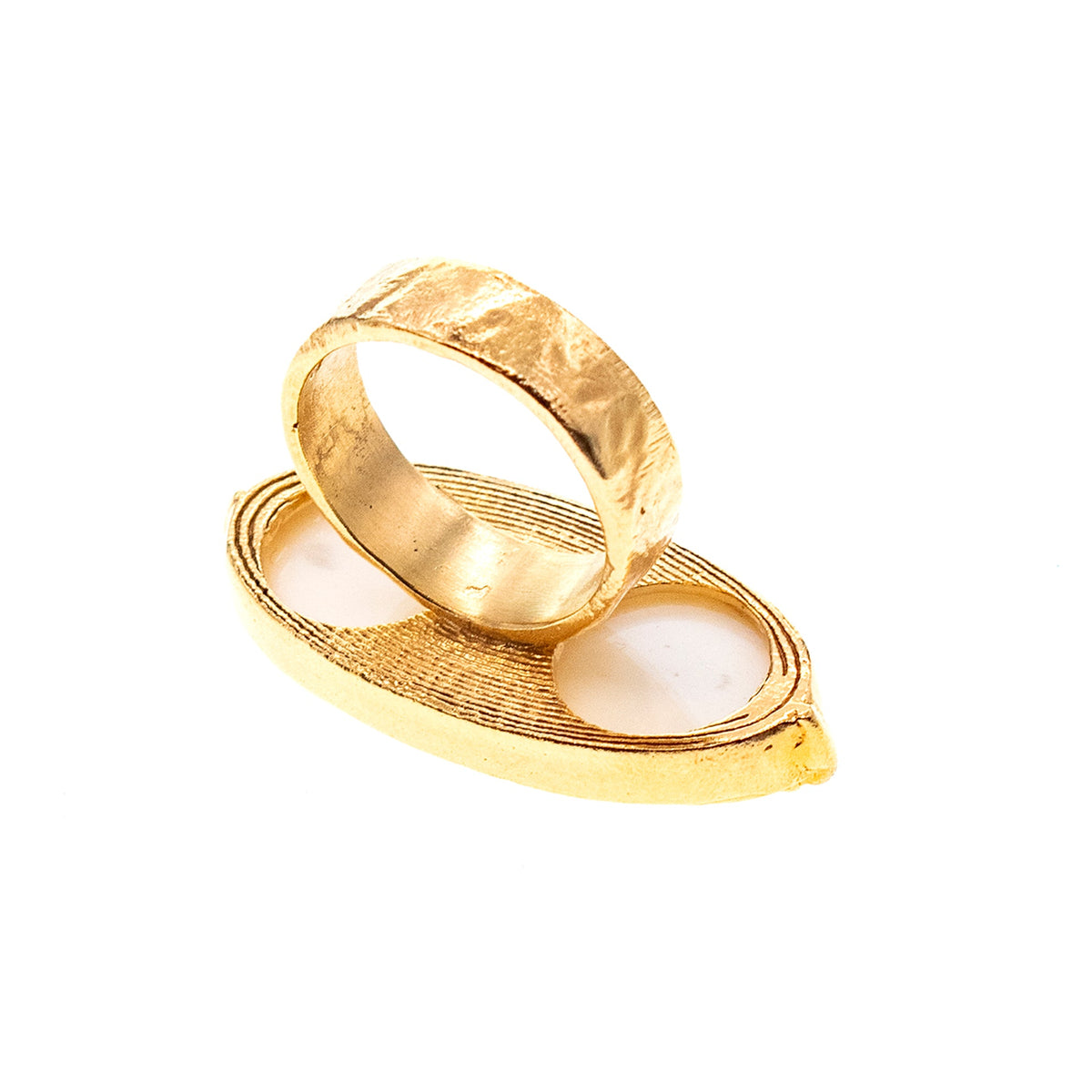 Eye Ring White – Gold Plated – Gem Kingdom
