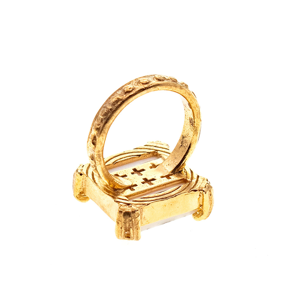 Square Heart Ring – Gold Plated – Gem Kingdom