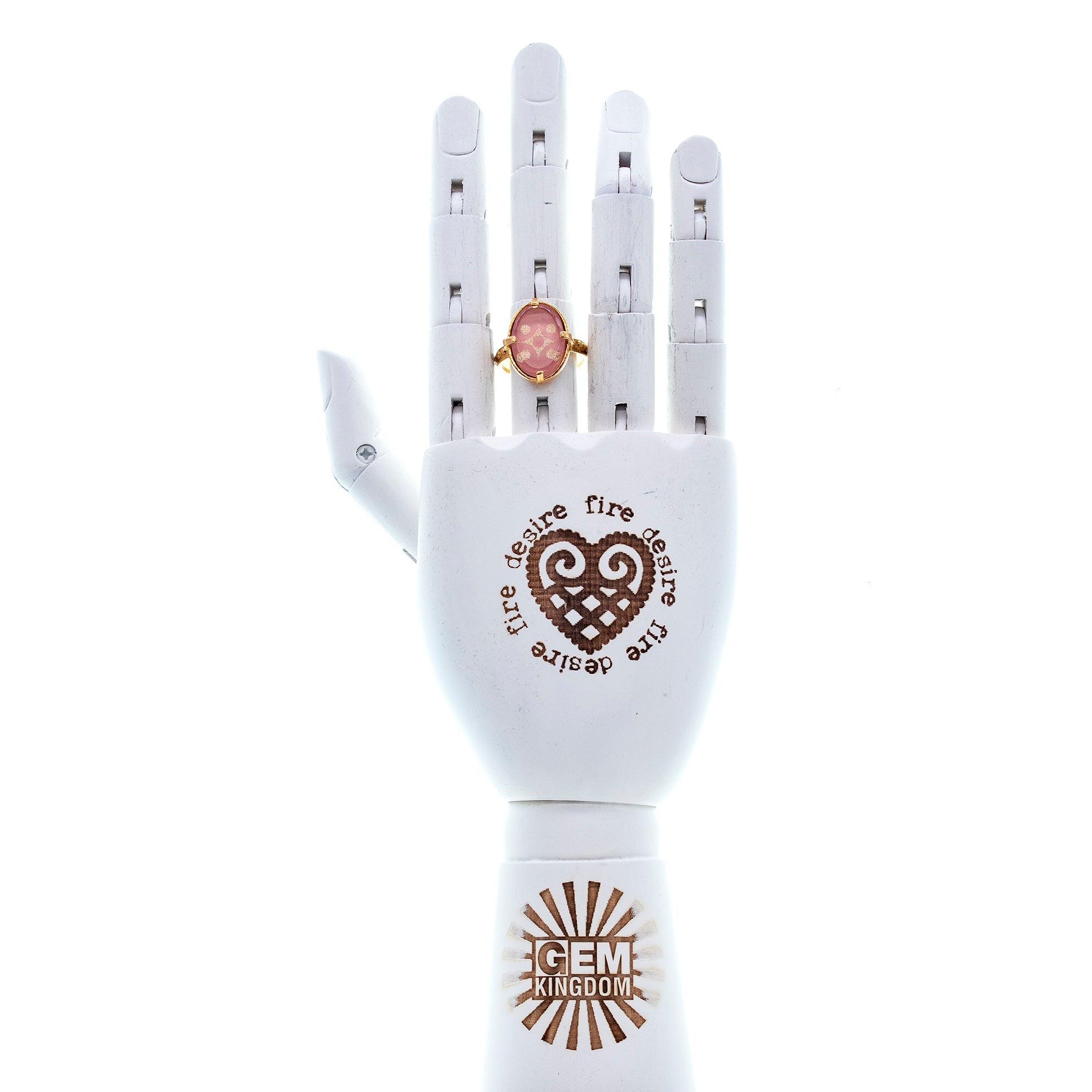 Pink Star Intaglio Statement Ring – Gold Plated – Gem Kingdom