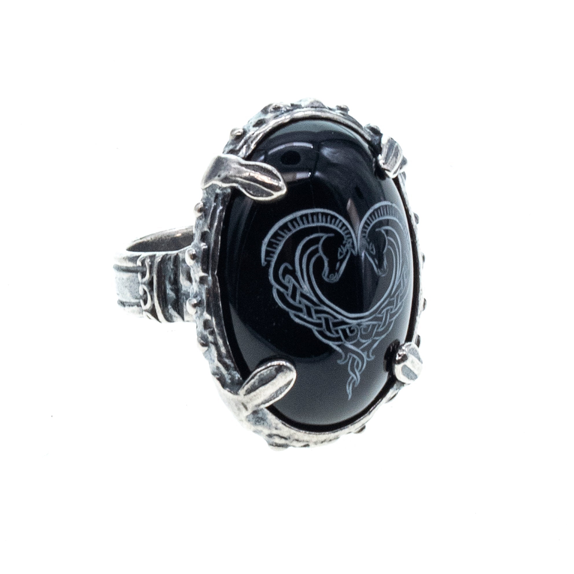 Black Onyx Heart Ring – Sterling Silver – Gem Kingdom