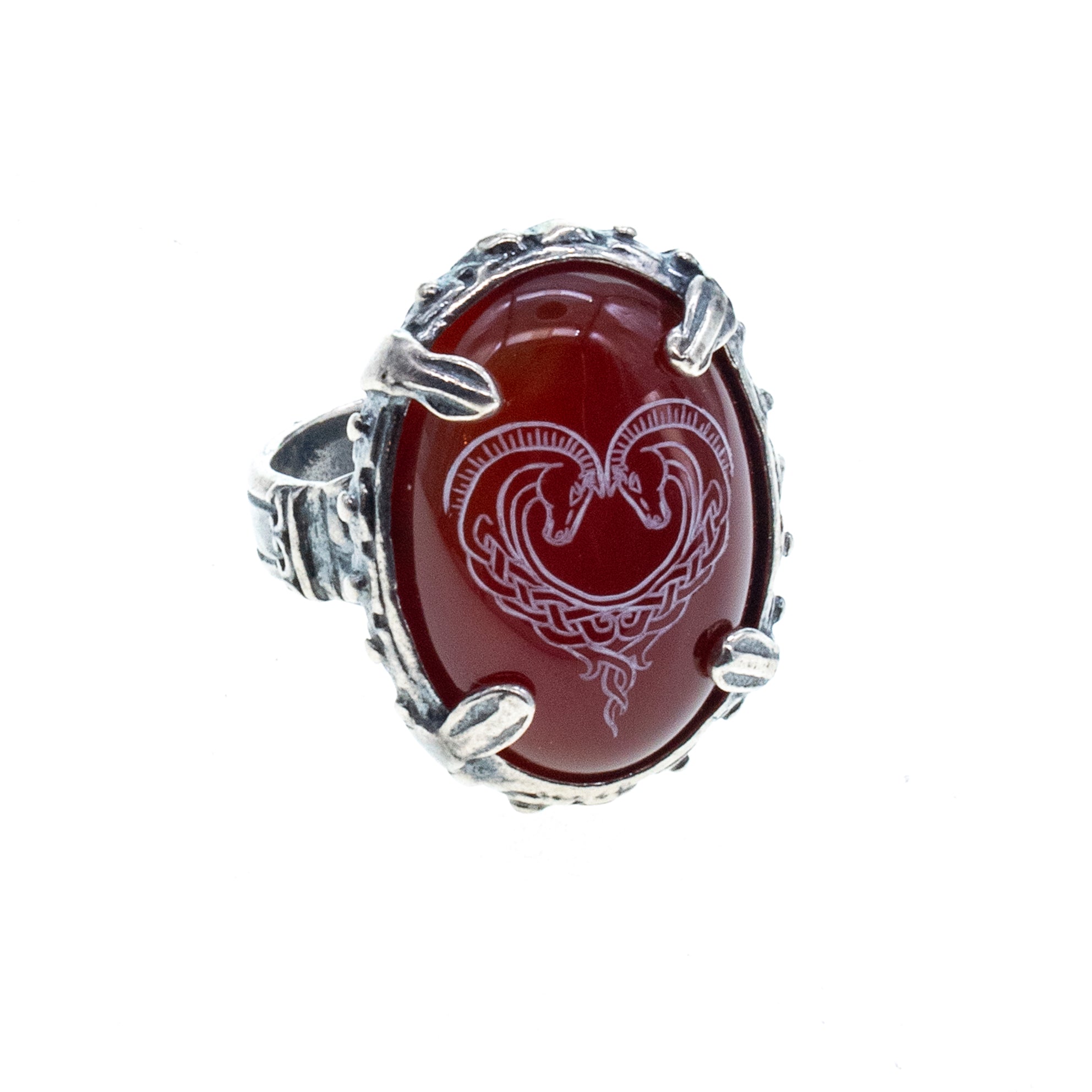 Carnelian Heart Ring – Sterling Silver – Gem Kingdom