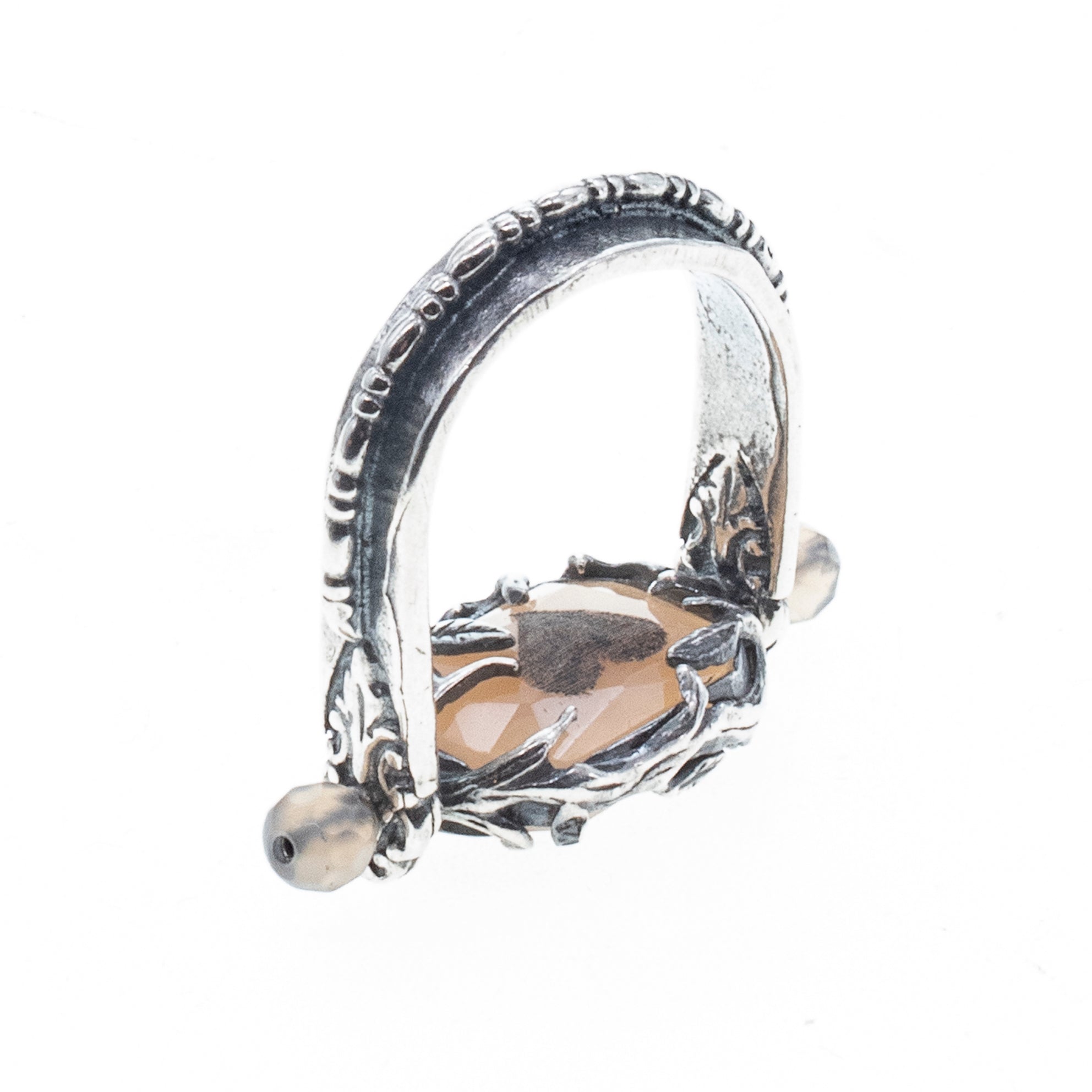 Rotating Pink Hare & Heart Ring – Sterling Silver – Gem Kingdom