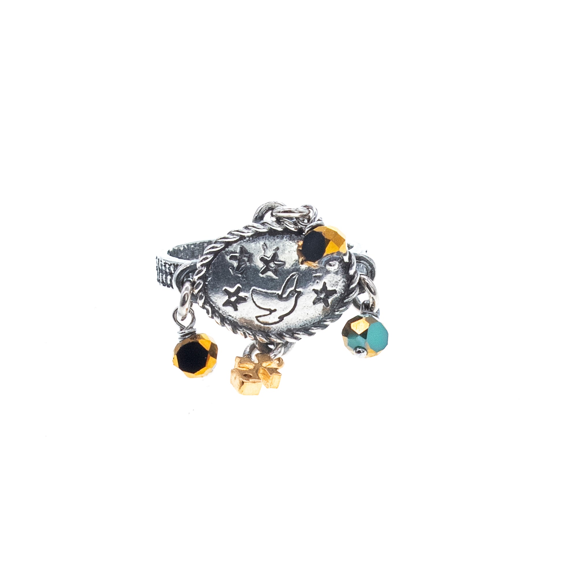 Celestial Charm Ring – Sterling Silver – Gem Kingdom