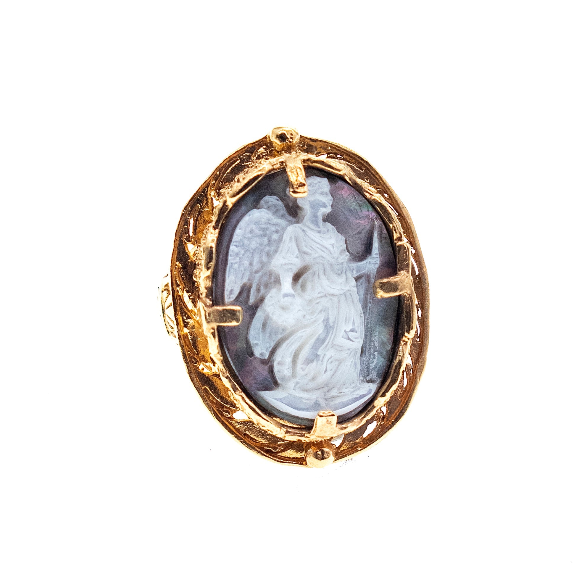Goddess Nike Cameo Ring – Gold Plated – Gem Kingdom