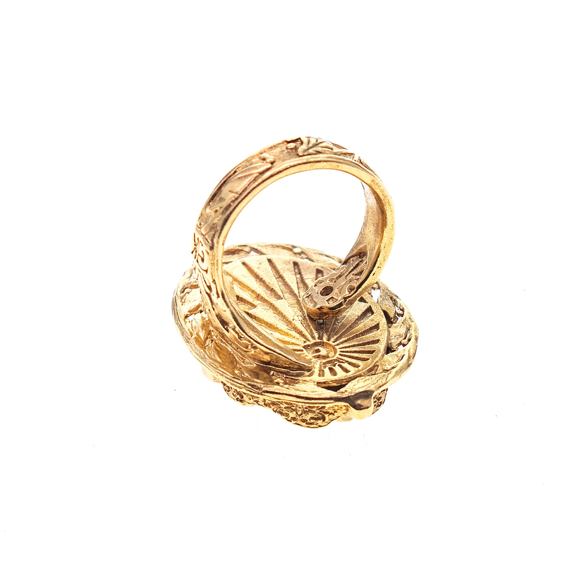 Goddess Nike Cameo Ring – Gold Plated – Gem Kingdom