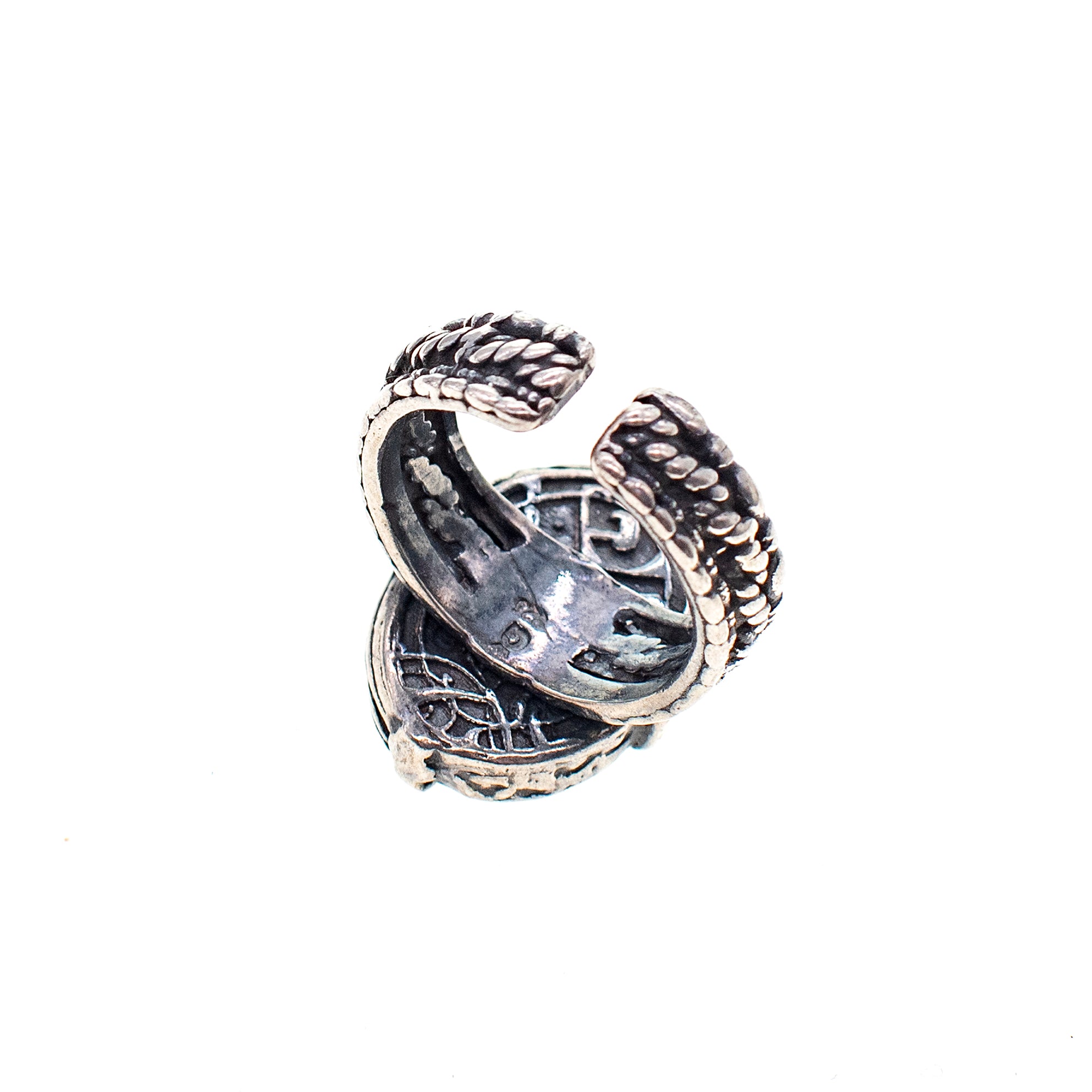 Parelmoer Monogram Ring Zilver