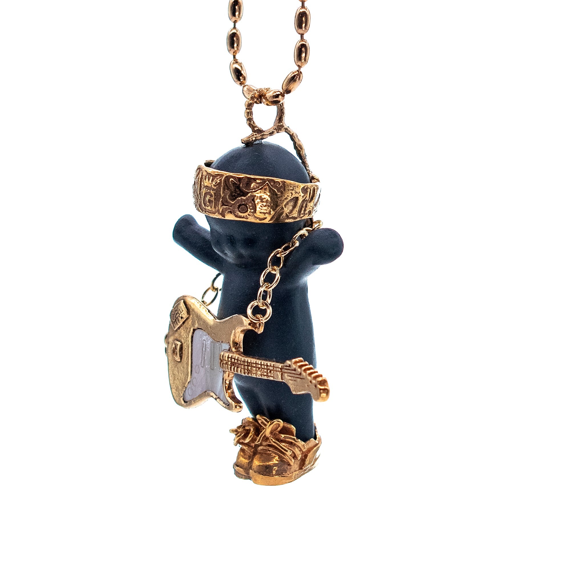 Rock-A-Bye Baby Black And Gold Necklace – Gold Plated – Gem Kingdom
