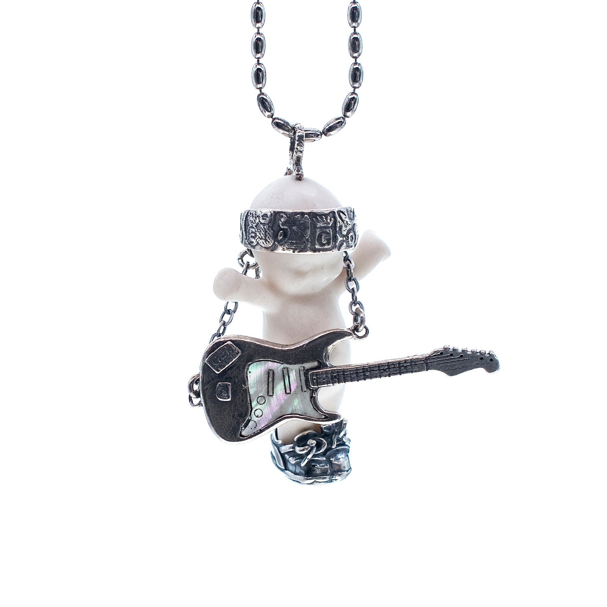 Rock-A-Bye Baby White And Silver Necklace – Sterling Silver – Gem Kingdom