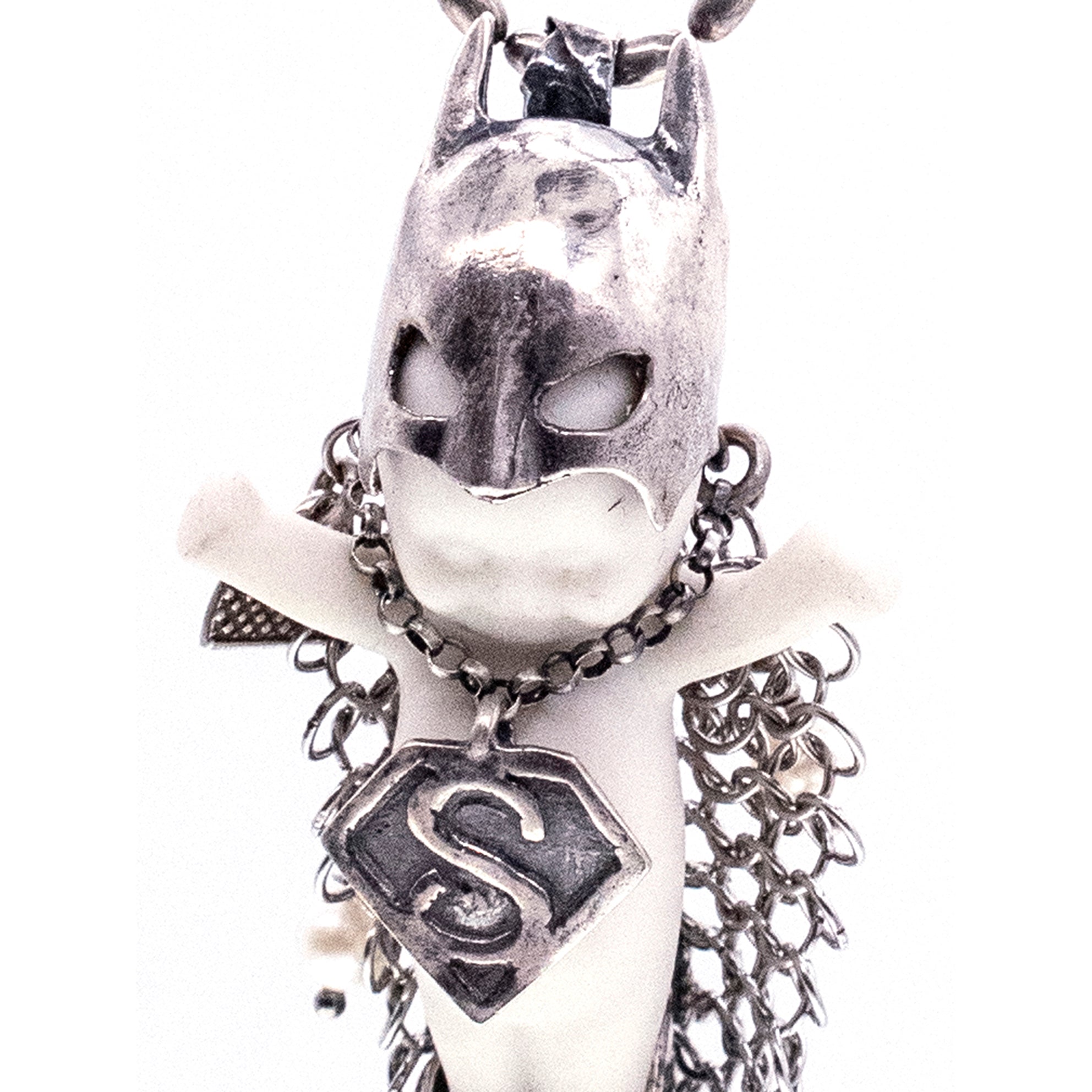 Hero On Heels White And Silver Necklace – Sterling Silver – Gem Kingdom