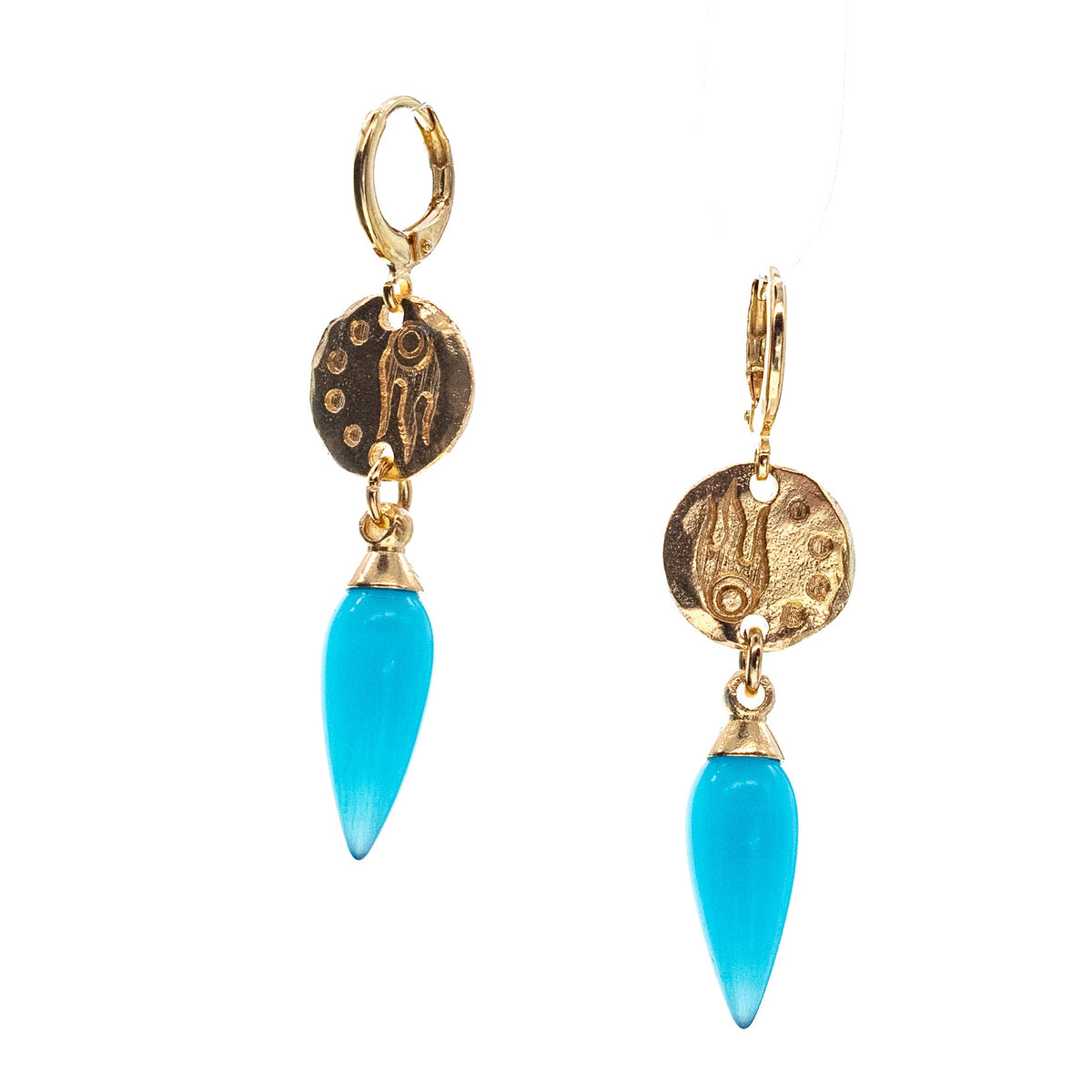 Golden Comet Oorbellen Blauw – 18K Verguld – Gem Kingdom