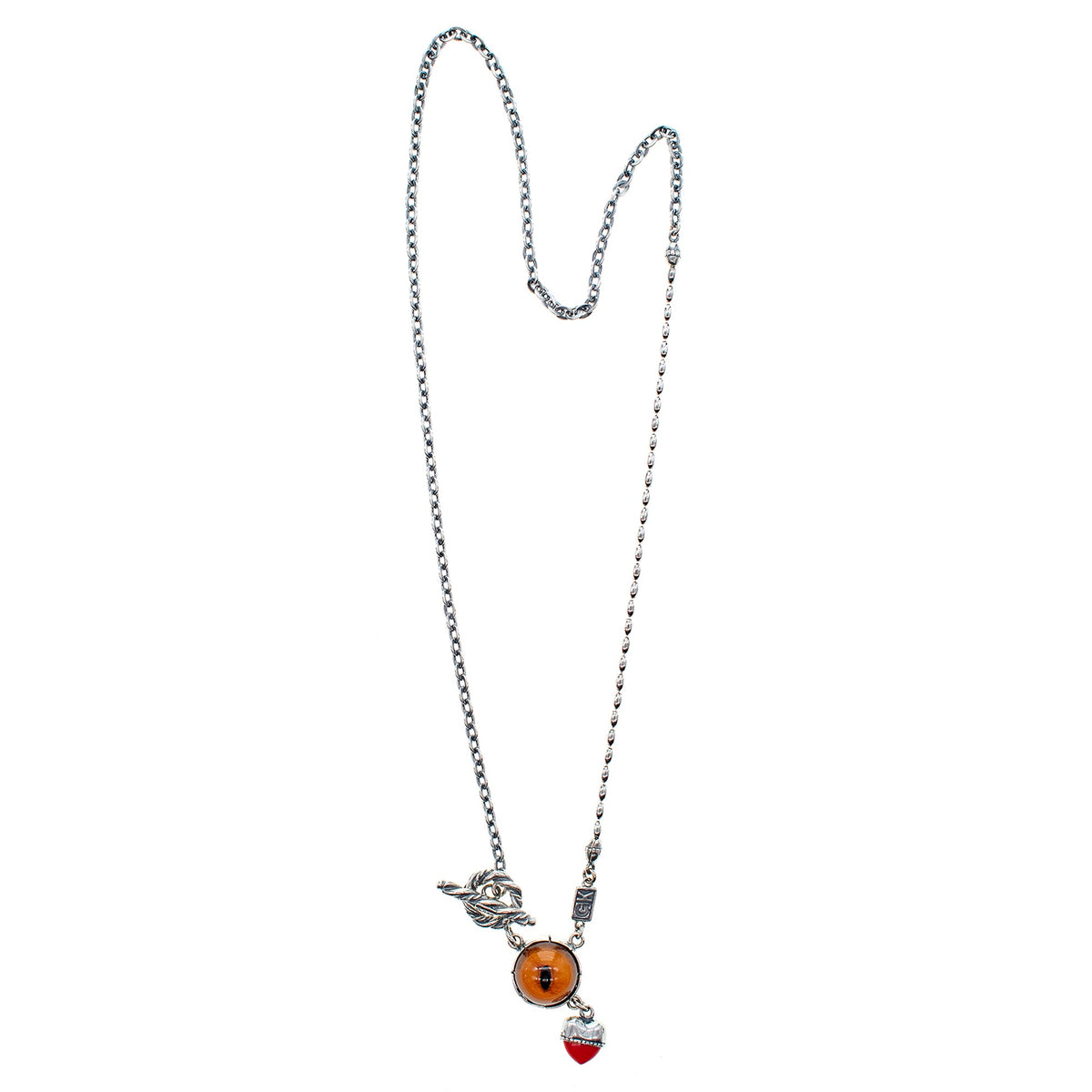Eye Love You Necklace Orange – Sterling Silver – Gem Kingdom