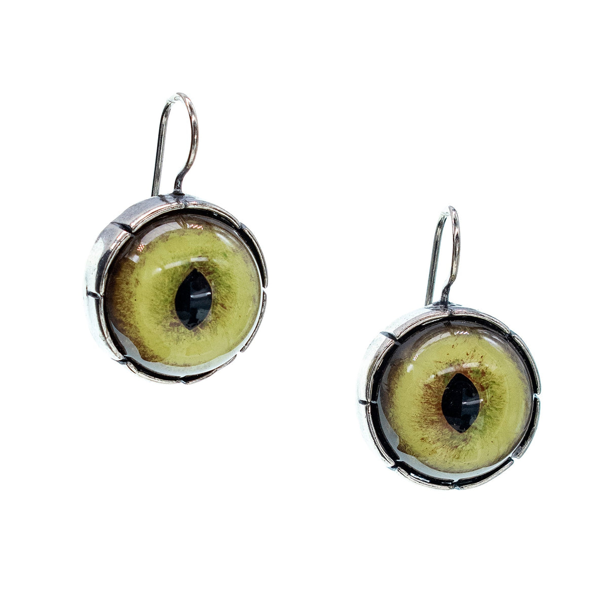 Eye Love You Yellow Eye Earrings – Sterling Silver – Gem Kingdom