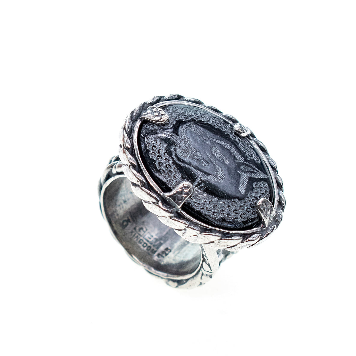 Wolf Ring Zwart – Sterling Zilver – Gem Kingdom