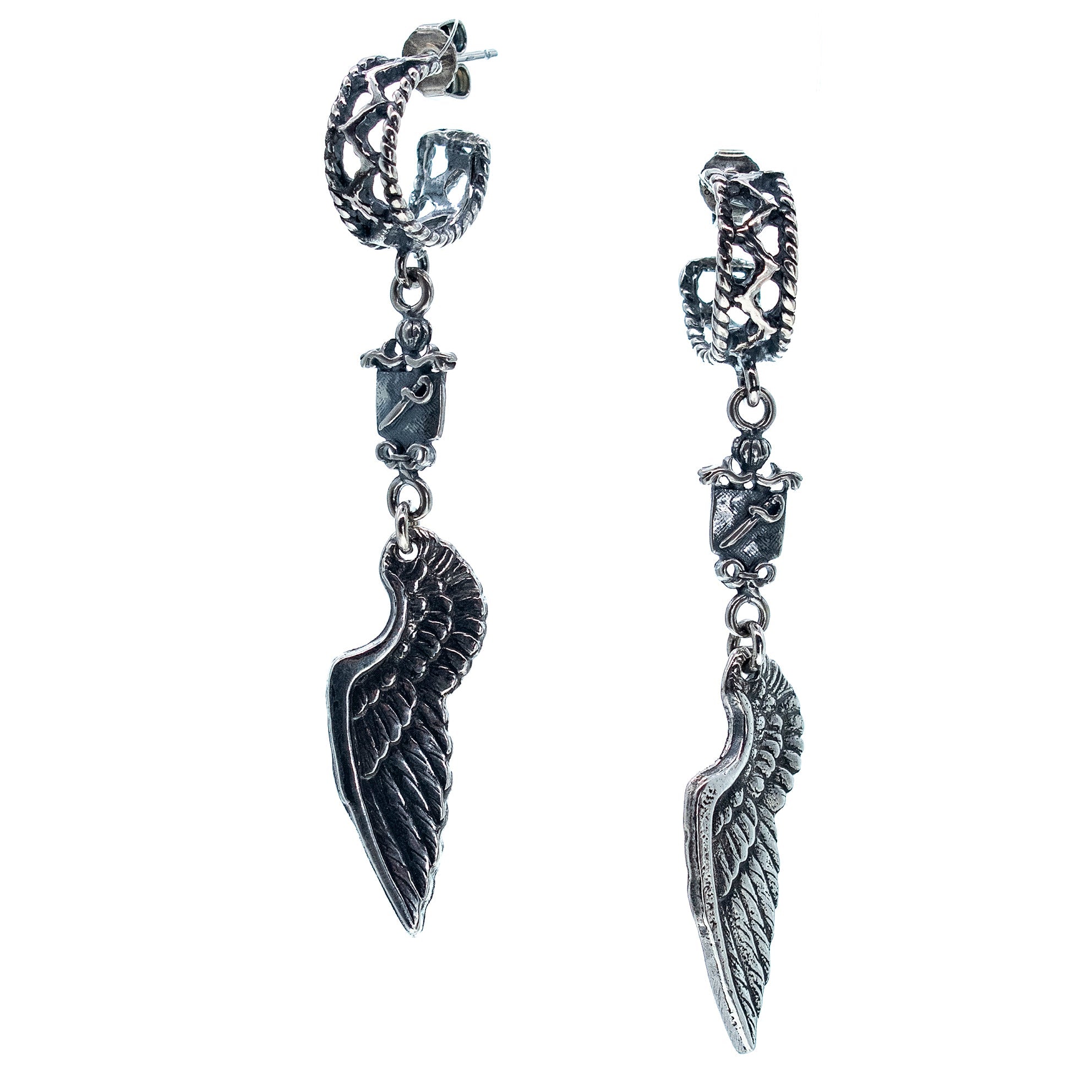 Wing Earrings – Sterling Silver – Gem Kingdom