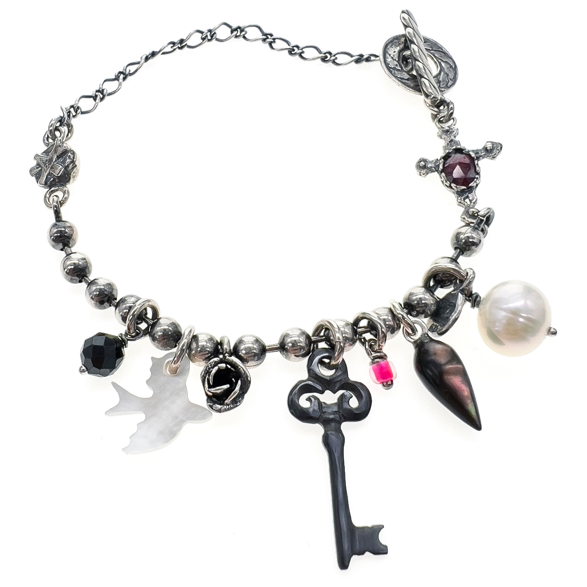 Key Charm Bracelet – Sterling Silver – Gem Kingdom
