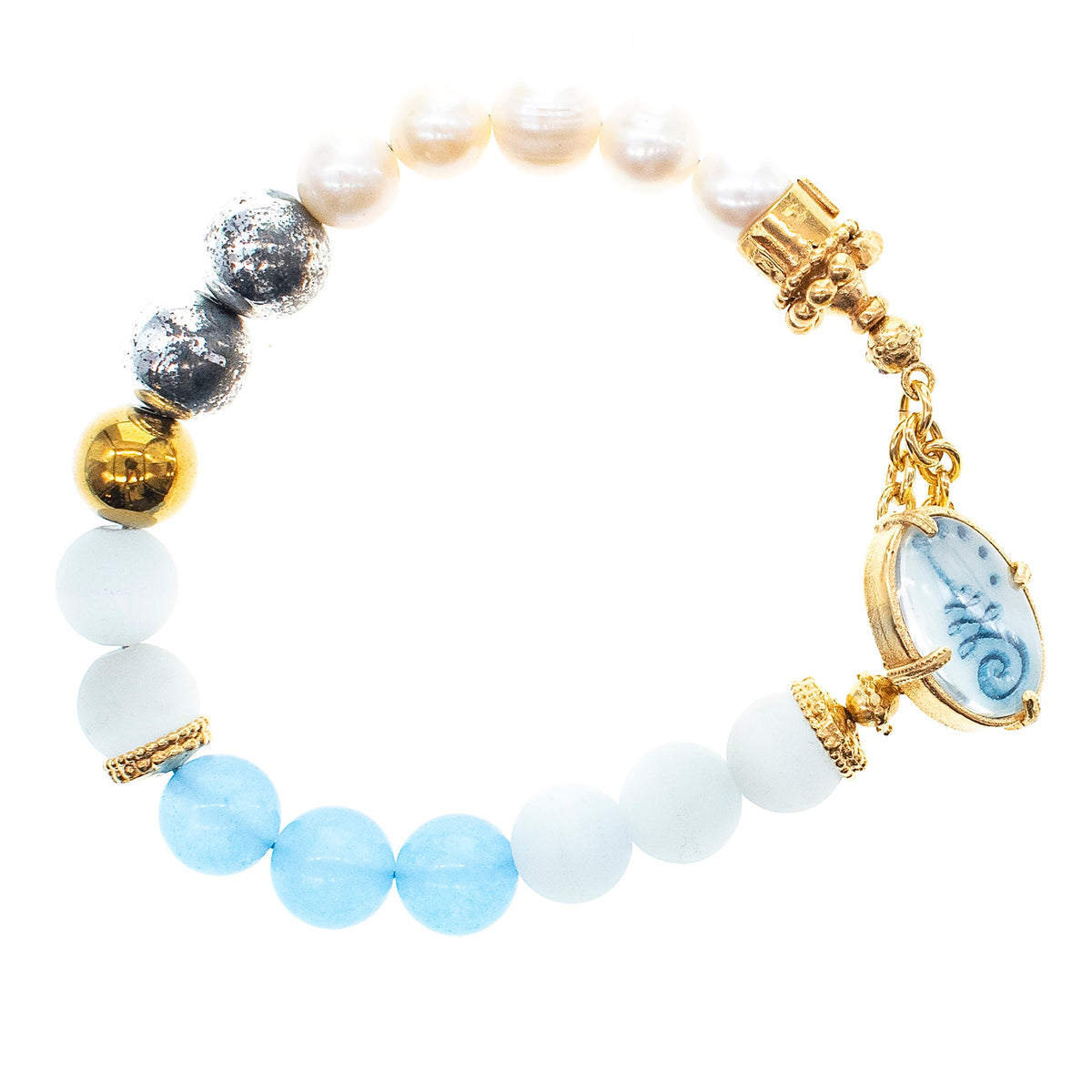 Blue Solace Bracelet – Gold Plated – Gem Kingdom