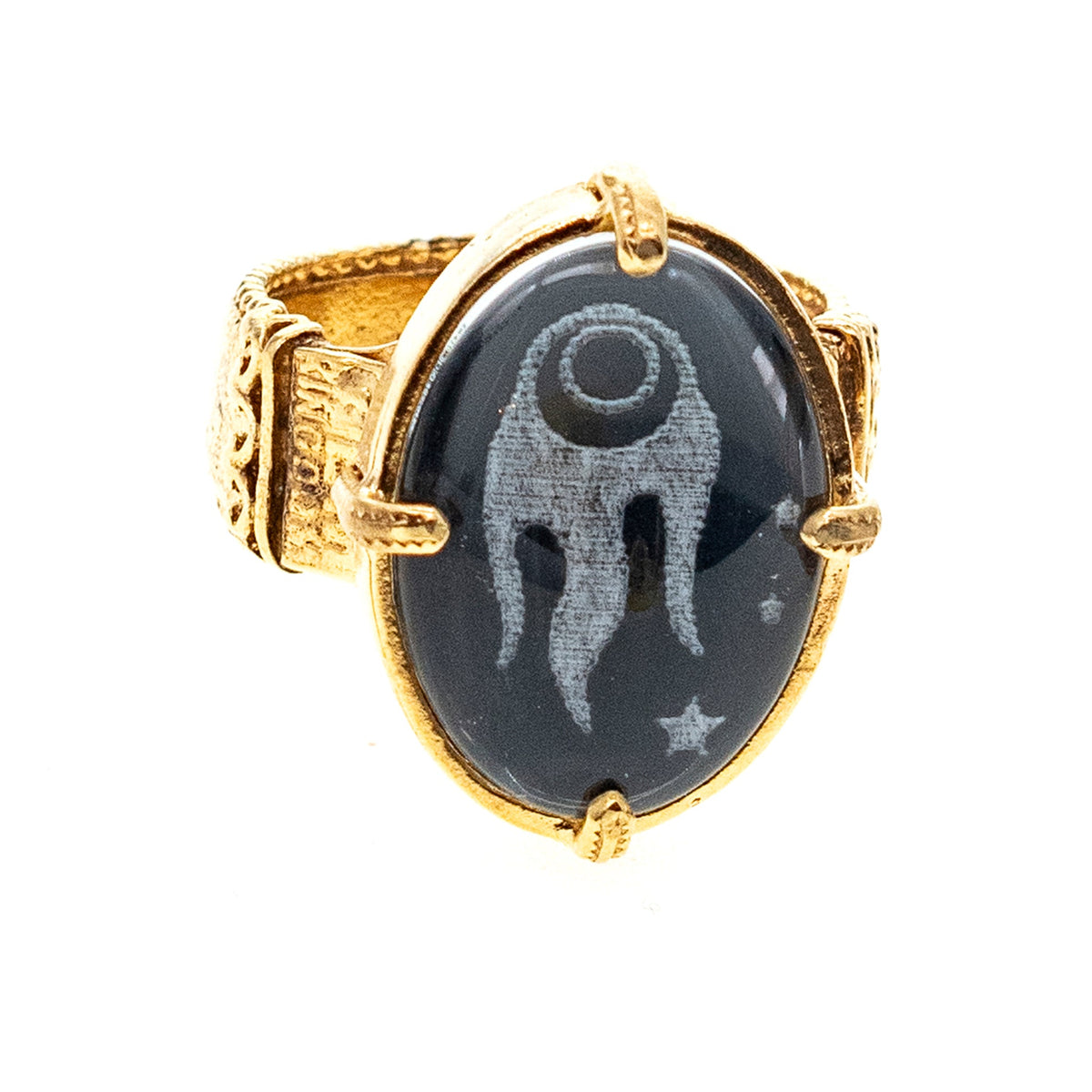 Cosmic Ring Zwart – 18K Verguld – Gem Kingdom